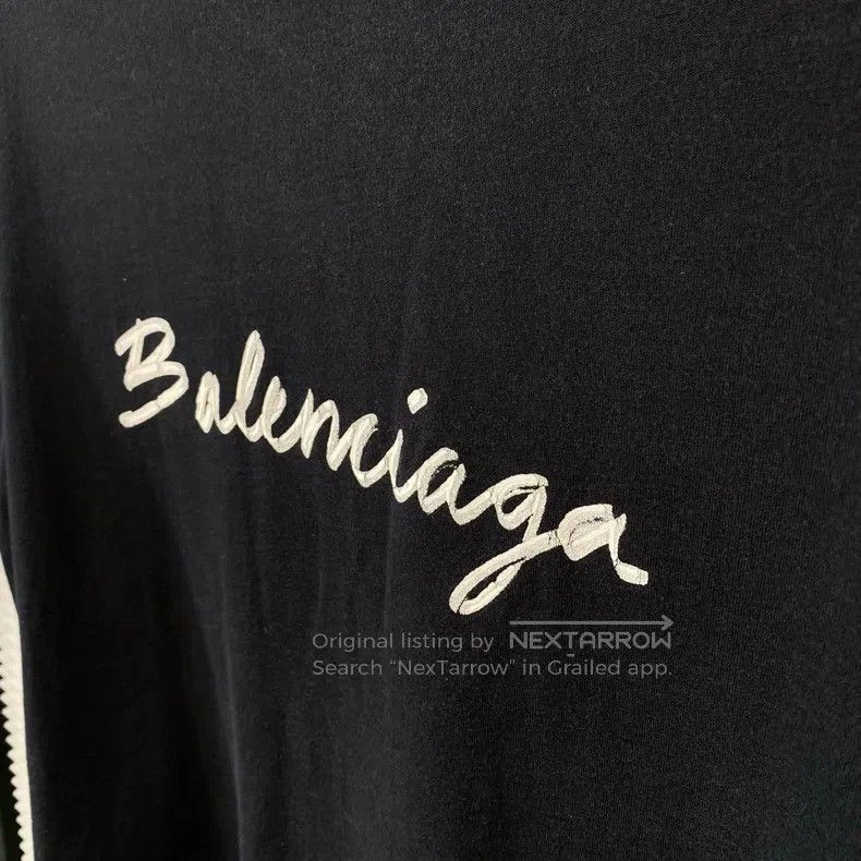 Balenciaga Balenciaga Short-sleeved T-shirt cursive letter logo destr Size US S / EU 44-46 / 1 - 4 Thumbnail