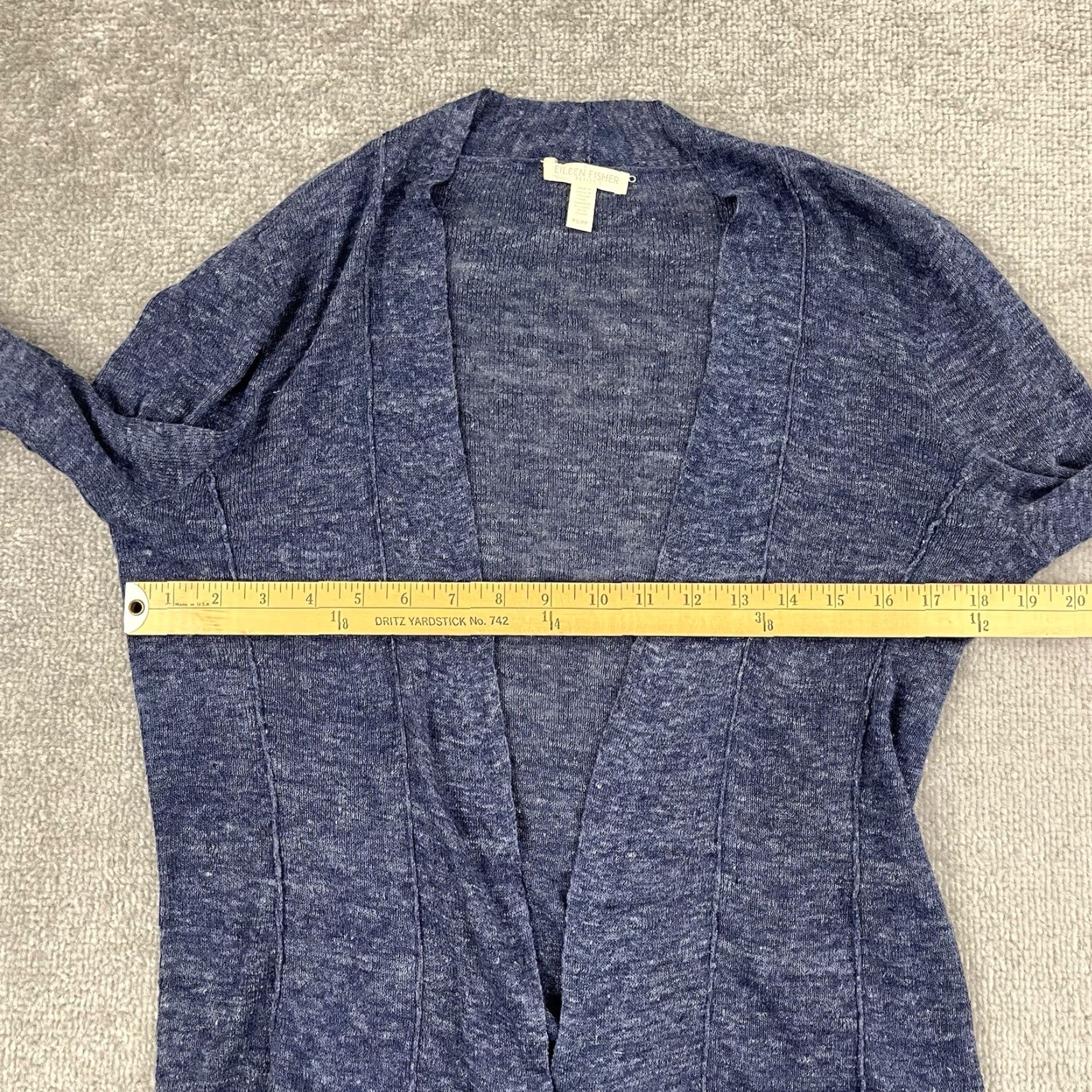 Eileen Fisher VINTAGE EILEEN FISHER Sweater Cardigan Womens Petite Small Blue Linen Knit Open Front Casual Size S / US 4 / IT 40 - 4 Thumbnail