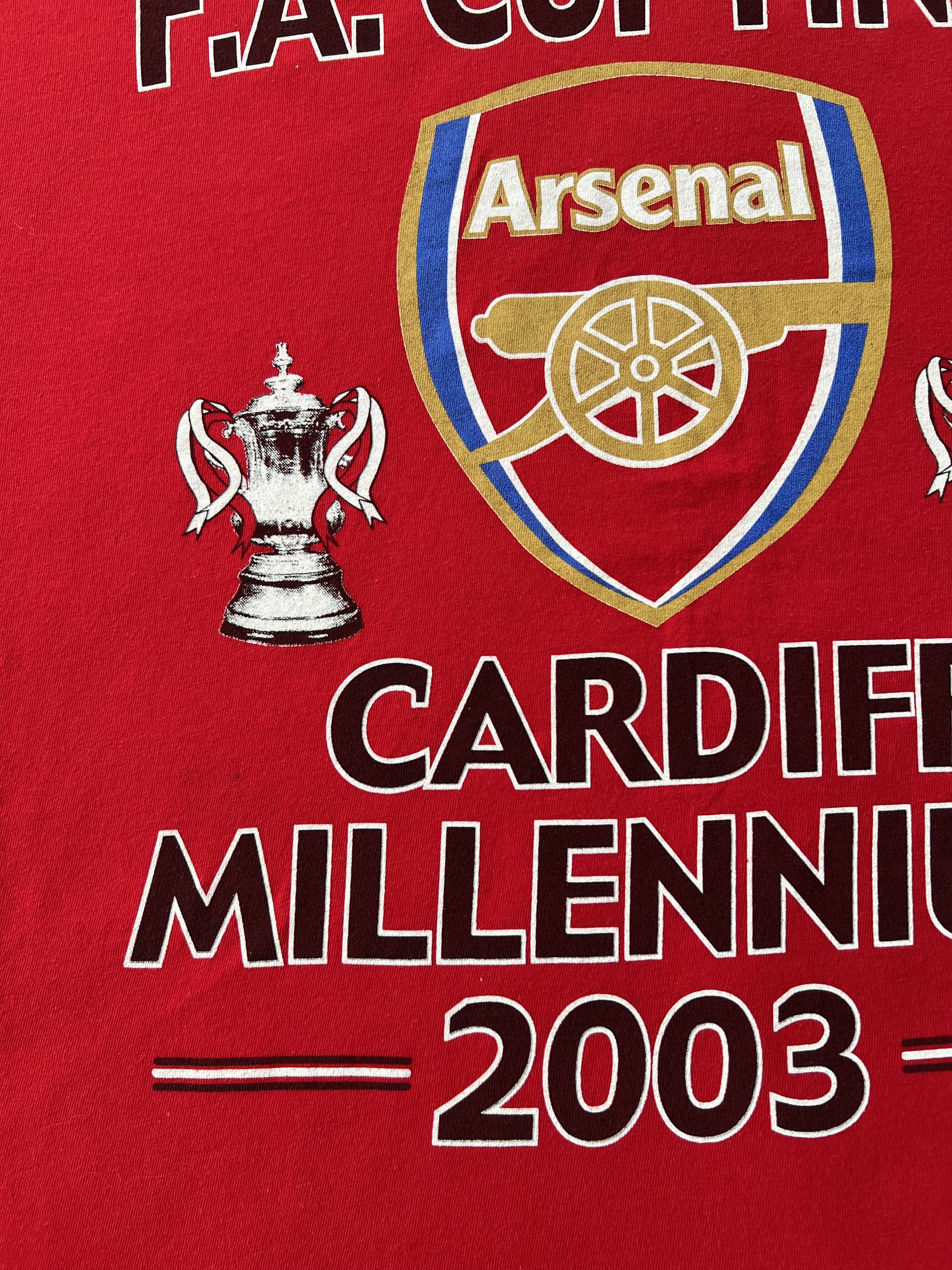 Vintage Vintage 2003 Arsenal FA Cup Final 2003 Red T-shirt Size US XL / EU 56 / 4 - 4 Thumbnail
