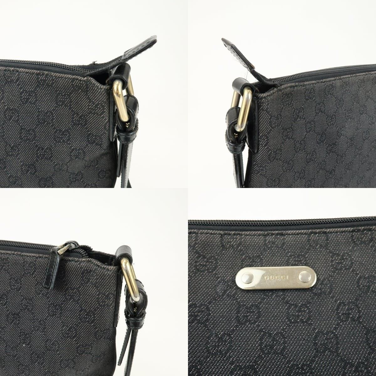 Gucci Gucci GG Monogram Denim Crossbody Bag Black Size ONE SIZE - 6 Thumbnail