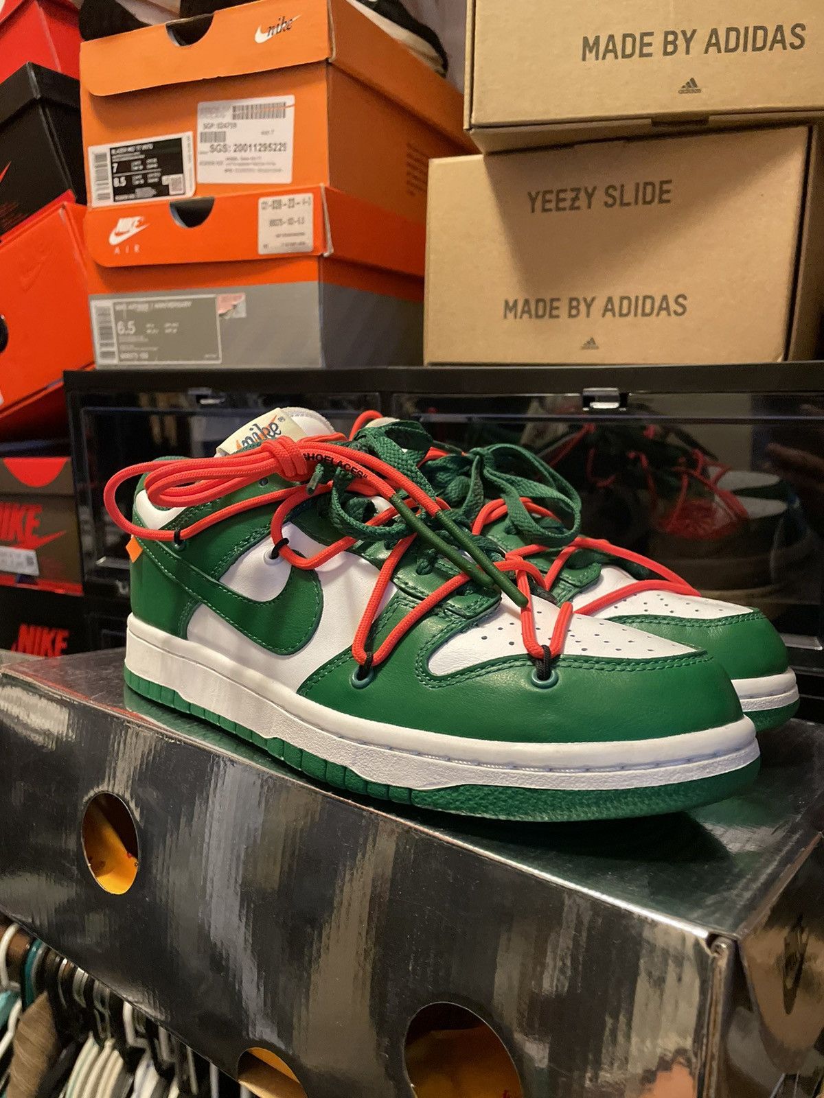 Nike × Off-White Nike Dunk Low Off-White Pine Green Size US 7 / EU 40 - 5 Thumbnail