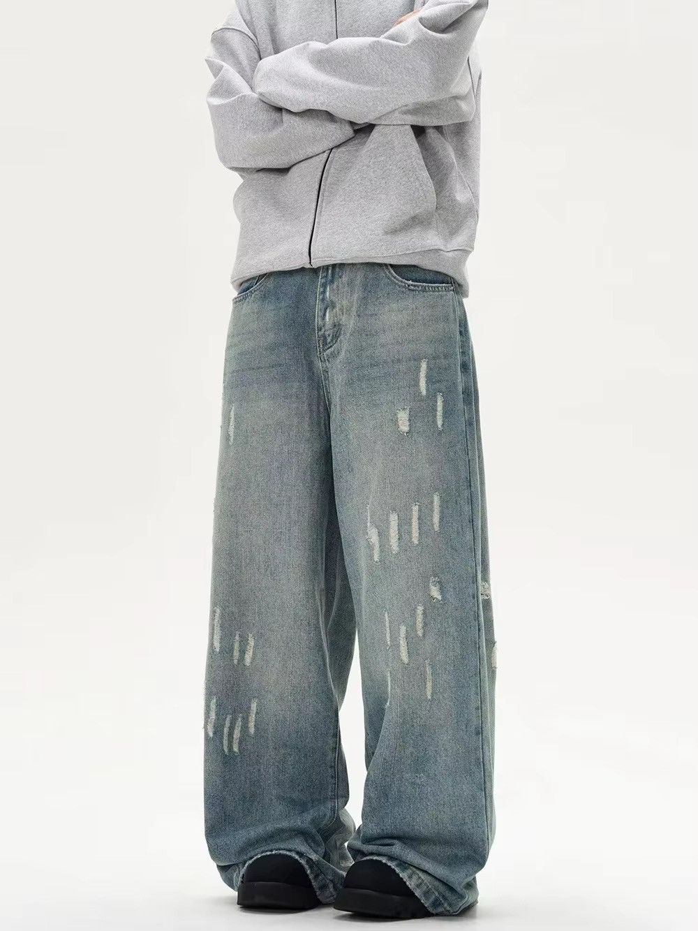 Japanese Brand × Jean Vintage Washed Blue Wide Leg Pants Size US 28 / EU 44 - 1 Thumbnail