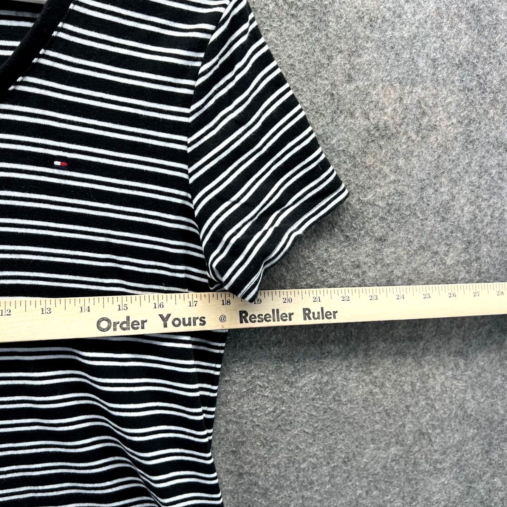 Tommy Hilfiger Tommy Hilfiger Dress Womens Medium Black White Striped V-Neck Stretch Pencil Dress Shirt Dress Mens Womens Girls Size M / US 6-8 / IT 42-44 - 4 Thumbnail