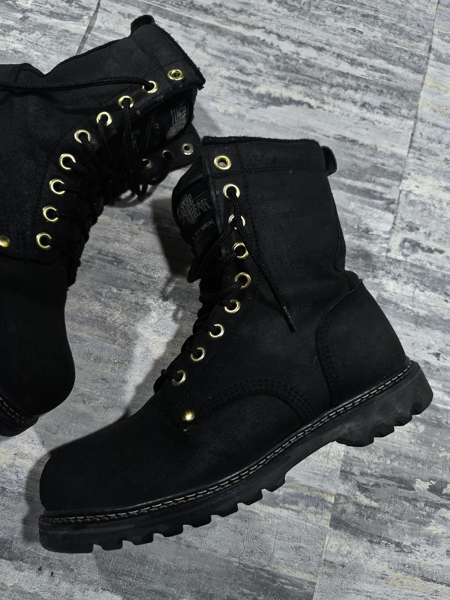 Leather vtg combat real leather boots opium chunky steel cap Size US 10 / IT 40 - 2 Thumbnail