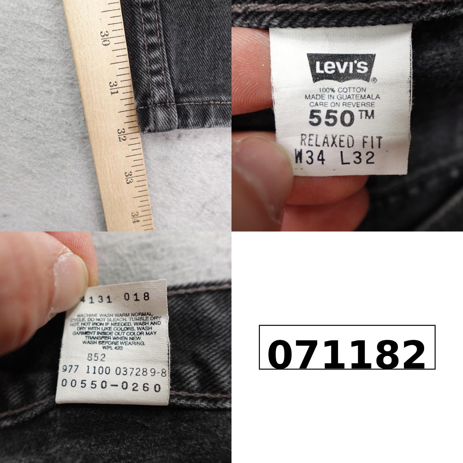 Levi's VINTAGE Levi's Jeans Mens 34x32 Black Denim 550 Relaxed Fit Baggy Skater Y2K 2000 Size US 34 / EU 50 - 9 Thumbnail