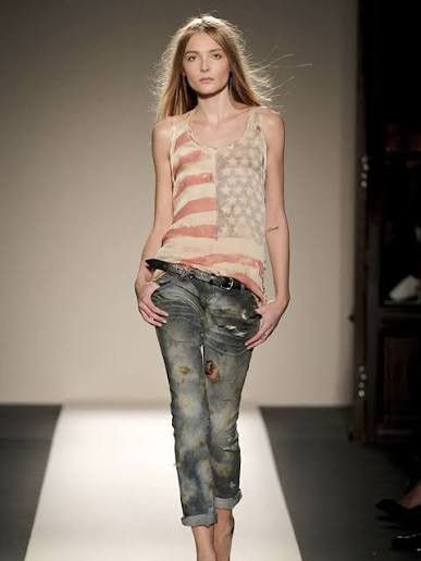 Balmain Balmain SS11 Christophe Decarnin American Flag Shirt Size S / US 4 / IT 40 - 1 Thumbnail