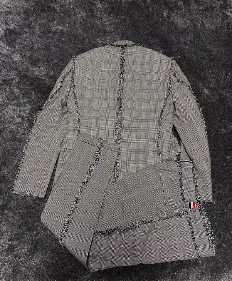 Thom Browne Thom Browne size1 Gray and grey striped woolen jacket suit Size 36S - 6 Thumbnail