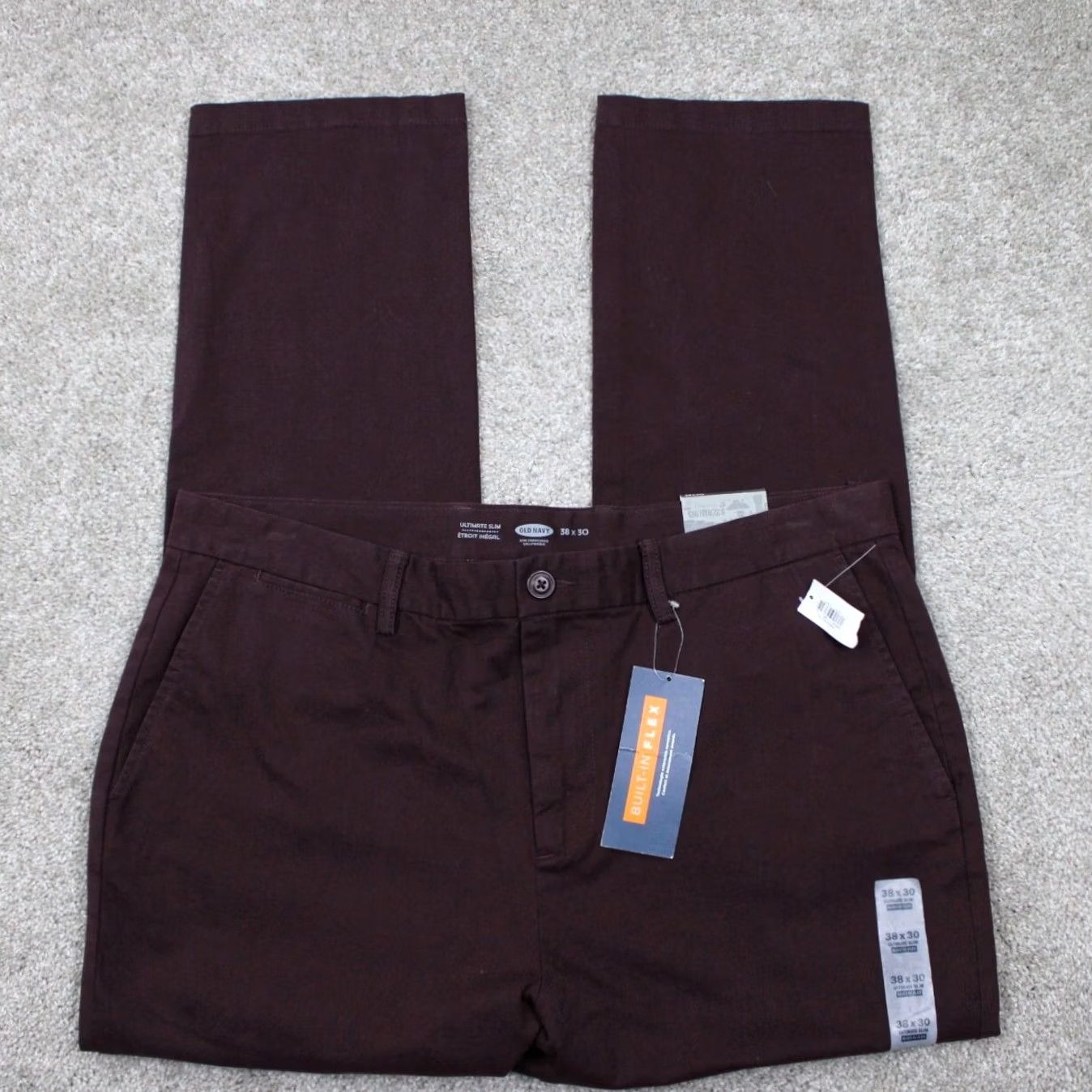 Old Navy Old Navy Slim Chino Pants NWT Mens 38x30 Red Built-In Flex Stretch Slim Fit Casual Workwear Pants Mens 38 Red 98% Cotton 2% Spandex Size US 38 / EU 54 - 2 Thumbnail