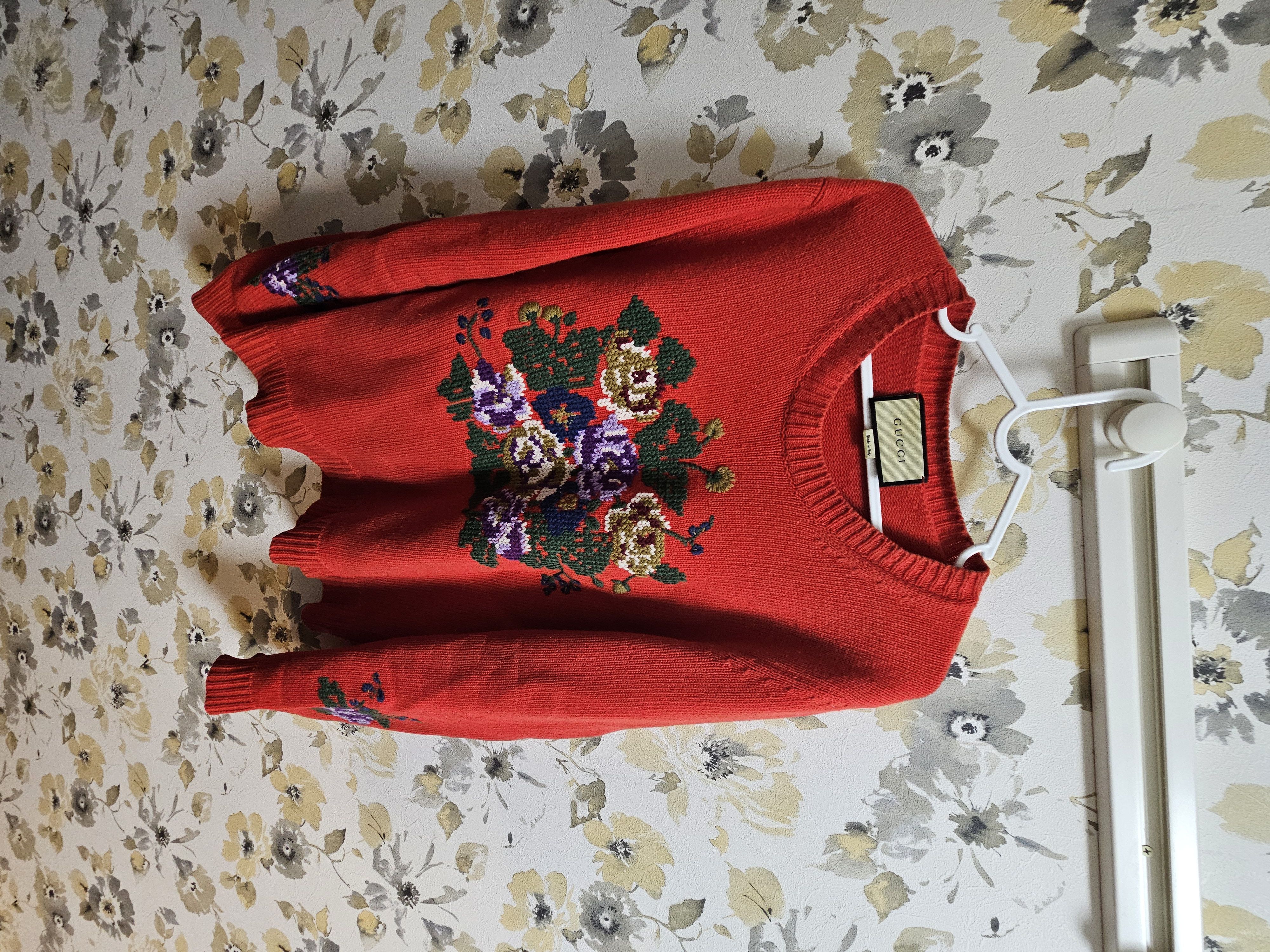 image of Gucci Flower Knit in Red, Men's (Size XS)