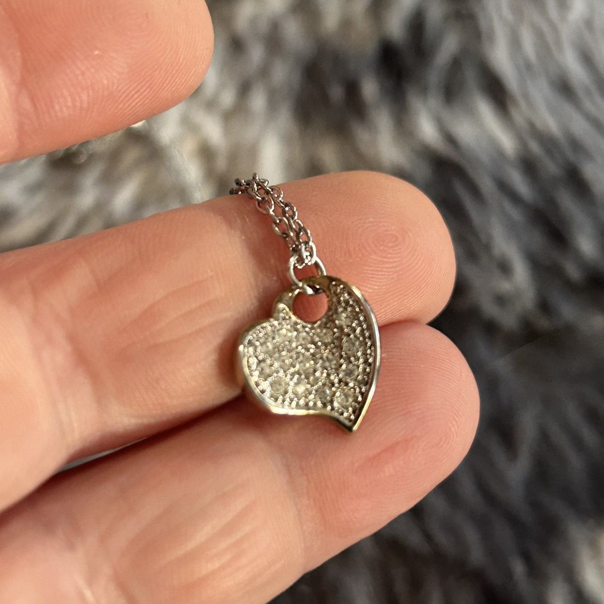 Handmade Handcrafted clear glass stone pave heart pendant necklace Size ONE SIZE - 7 Thumbnail