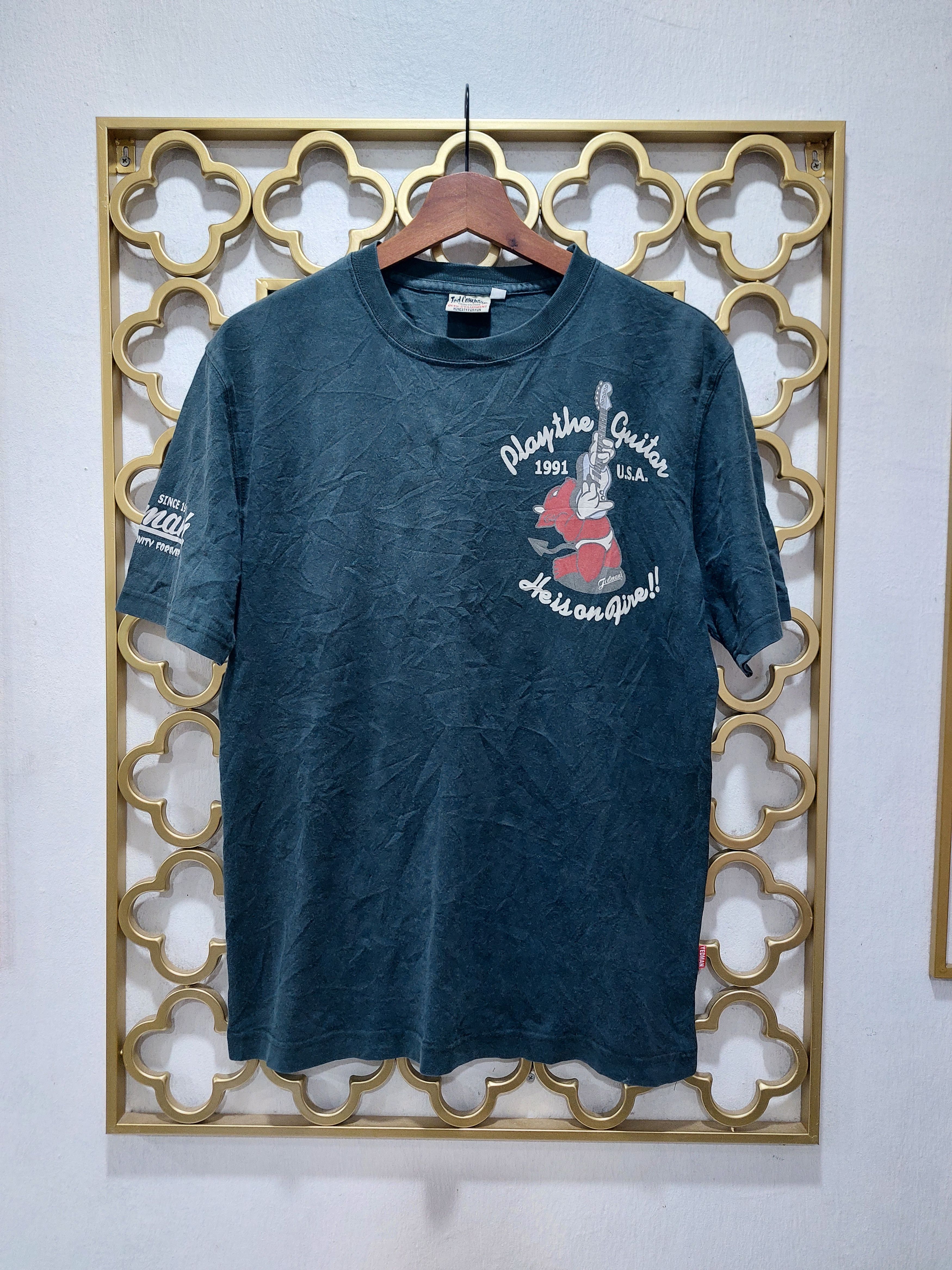 Japanese Brand × Tedman TEDMAN PLAY THE GUITAR Y2K SUN FAFED TEE Size US M / EU 48-50 / 2 - 2 Thumbnail