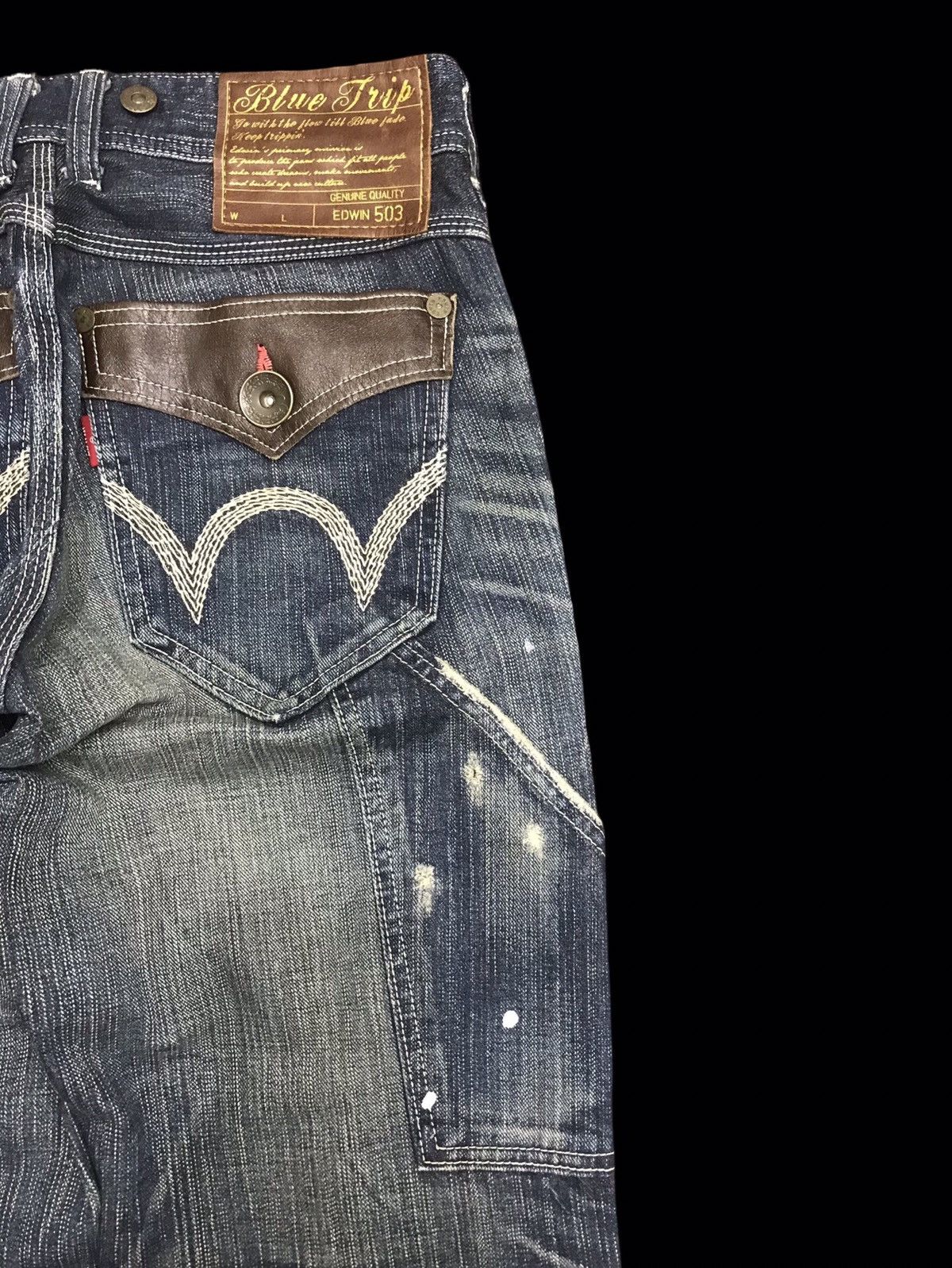 Edwin 💥FLARE💥ARCHIVAL EDWIN PAINT SPLATTER DISTRESSED DENIM F255 Size US 30 / EU 46 - 15 Thumbnail