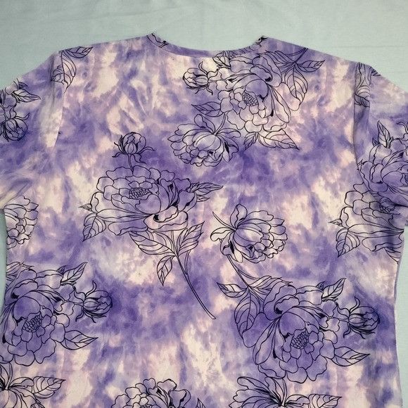 Other GT Performance Womens Medium Scrub Top Purple White Med Flor Size M / US 6-8 / IT 42-44 - 9 Thumbnail