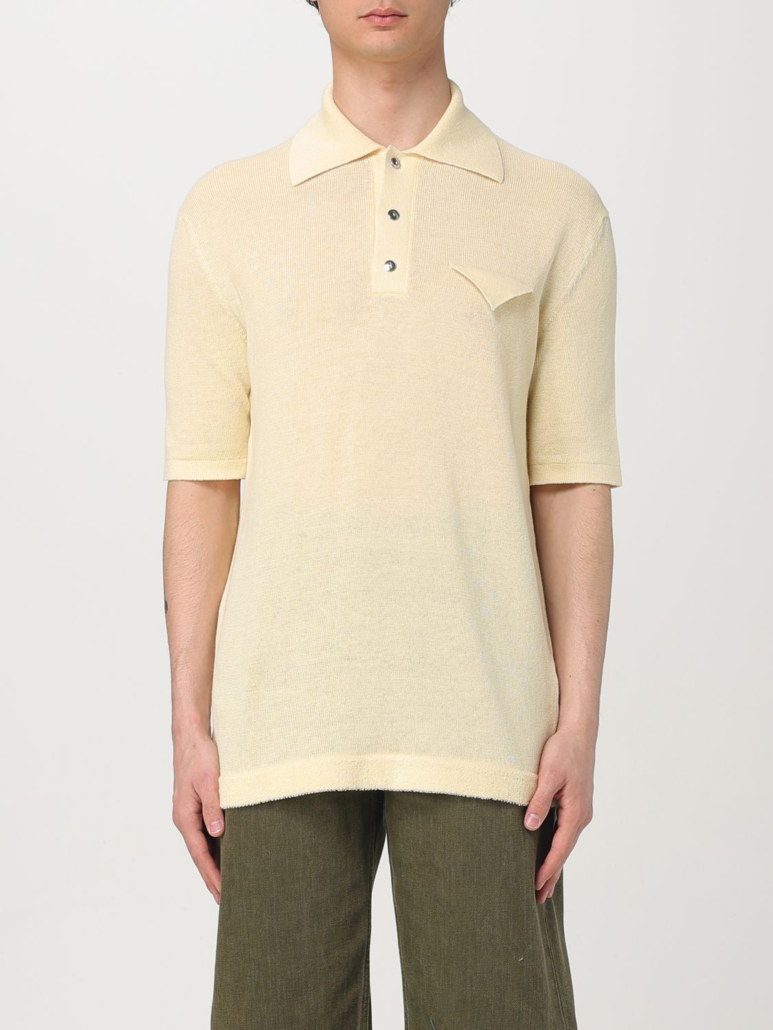 Bottega Veneta Polo Shirt Men Yellow