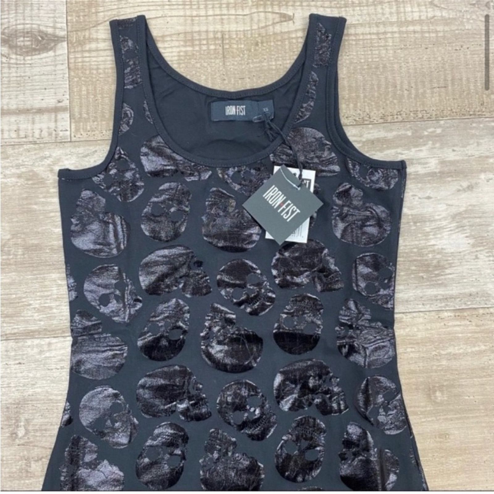 Iron Fist Iron Fist Skullz Club Black Maxi Tank Dress S Bodycon Skull Size S / US 4 / IT 40 - 3 Thumbnail