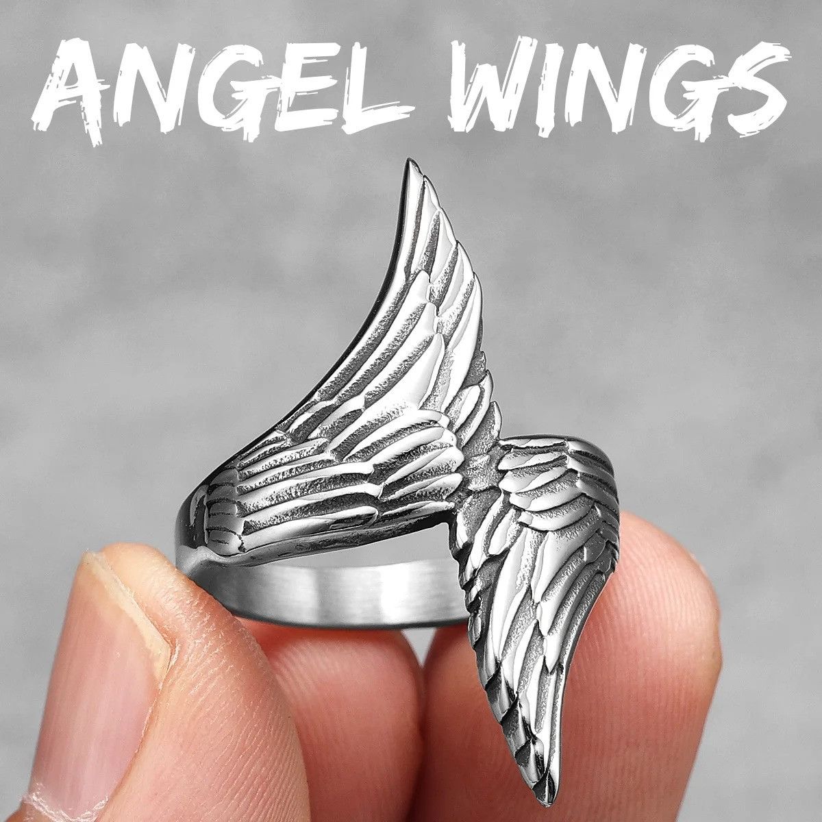 Jewelry Angel Wings Ring Jewelry Streetwear Fashion Gift Size ONE SIZE - 4 Thumbnail