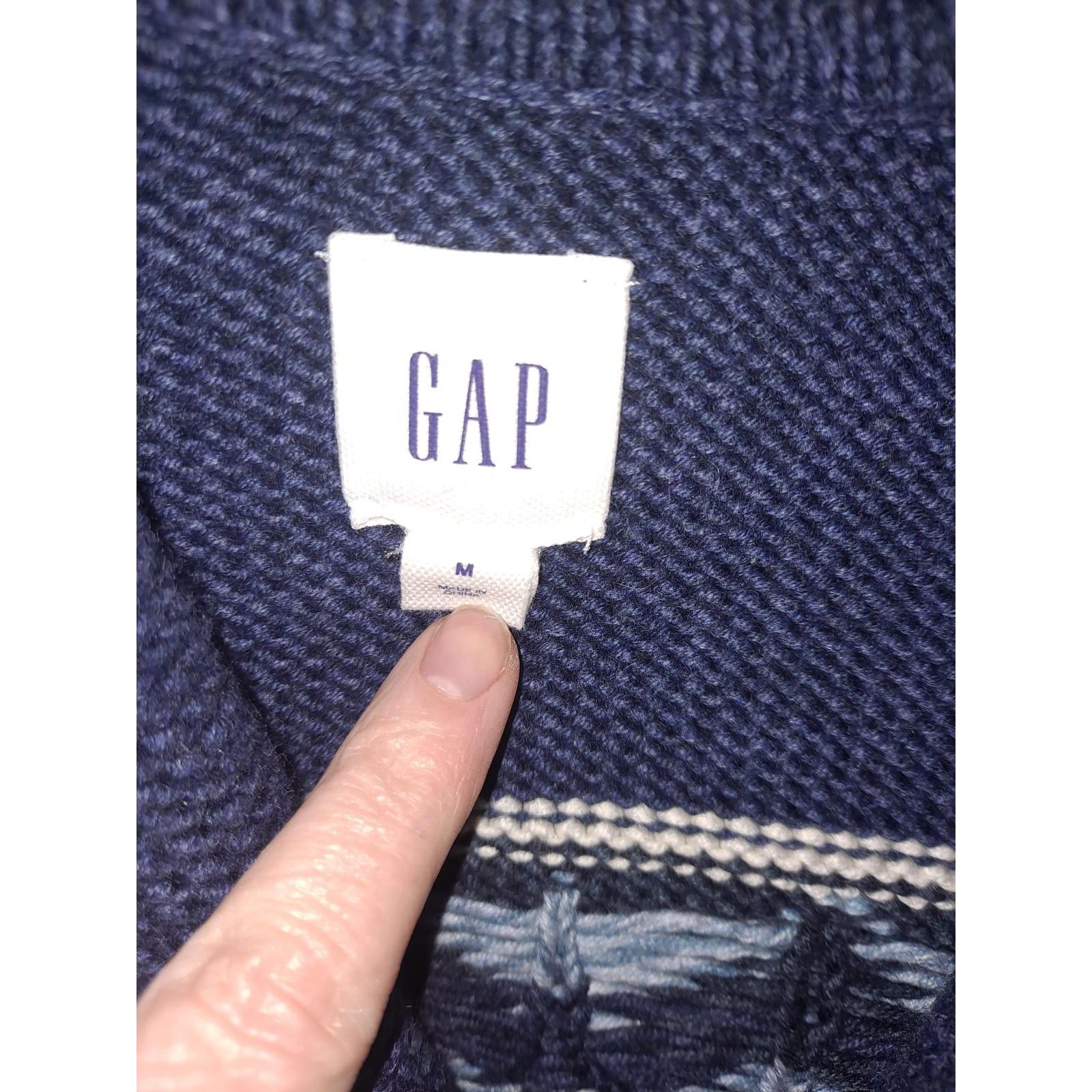 Gap Gap Blue and White Smoking Heavy Button Up Sweater Size Medi Size US M / EU 48-50 / 2 - 3 Thumbnail