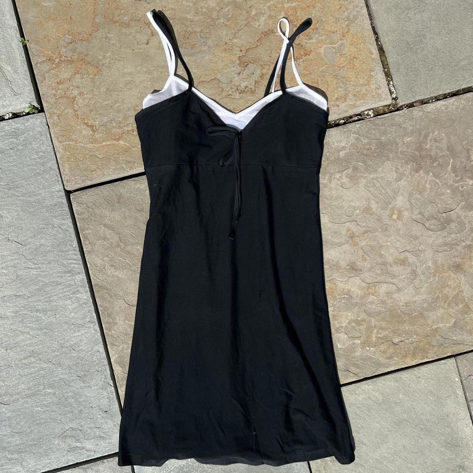 Other Black w/ White Contrast Double Strap Mini Dress Size S / US 4 / IT 40 - 1 Thumbnail