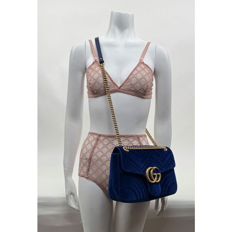 Gucci Gucci Blush Pink GG Logo Lace Lingerie Set Size S Size ONE SIZE - 3 Thumbnail