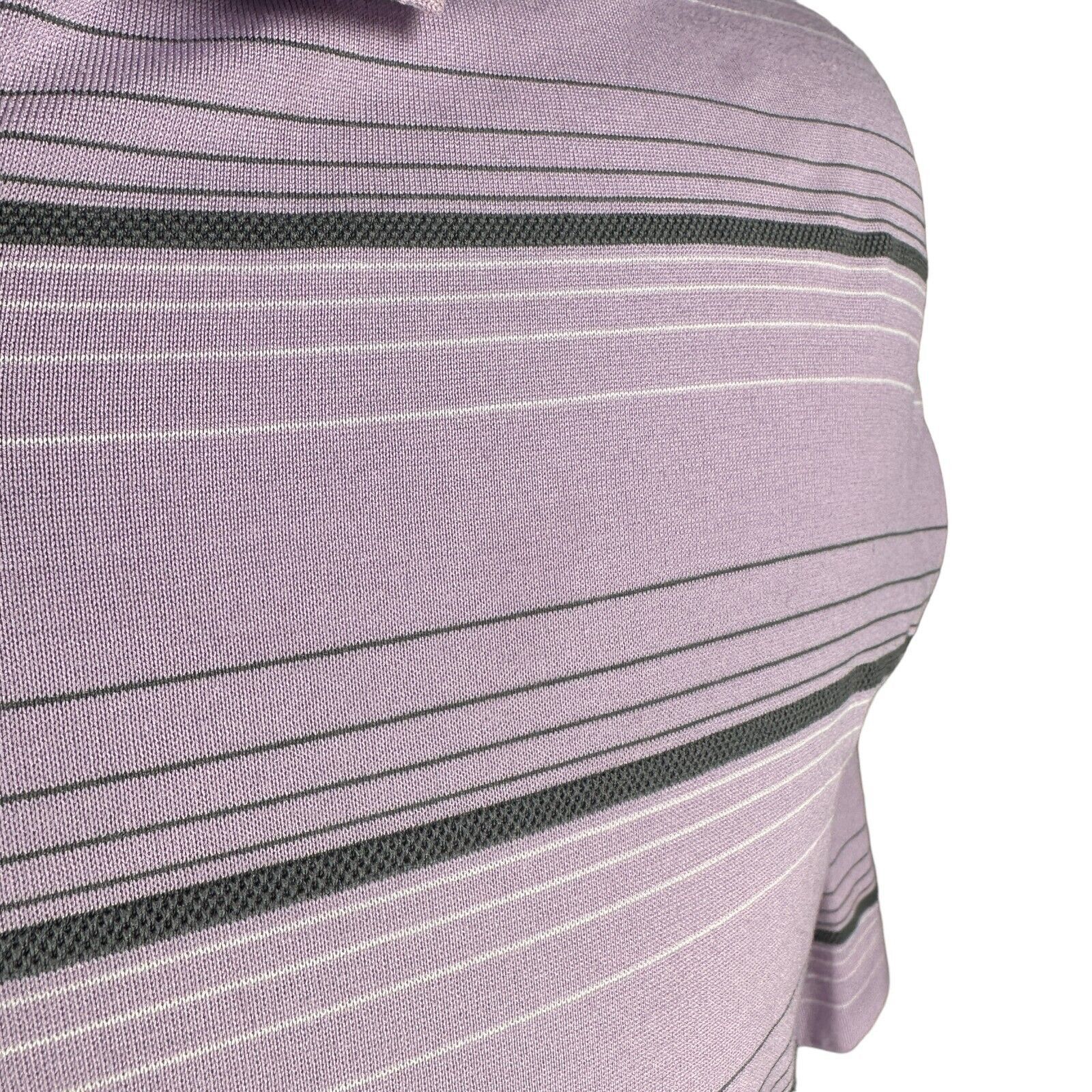 Nike Nike Tiger Woods Collection Polo Shirt Large Purple Striped Size US L / EU 52-54 / 3 - 10 Thumbnail