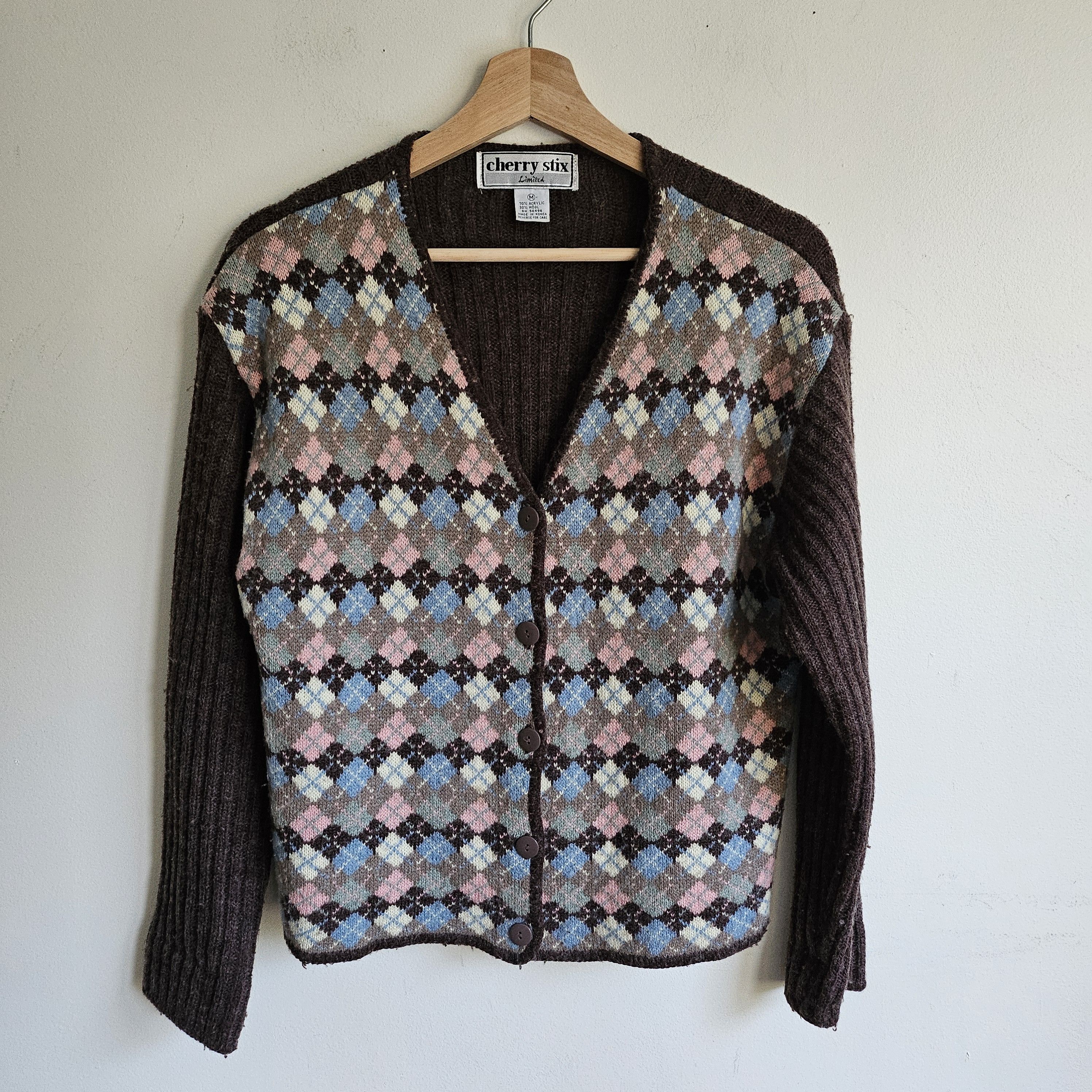 Vintage Vintage Cherry Stix women's size medium sweater cardigan Size M / US 6-8 / IT 42-44 - 2 Thumbnail