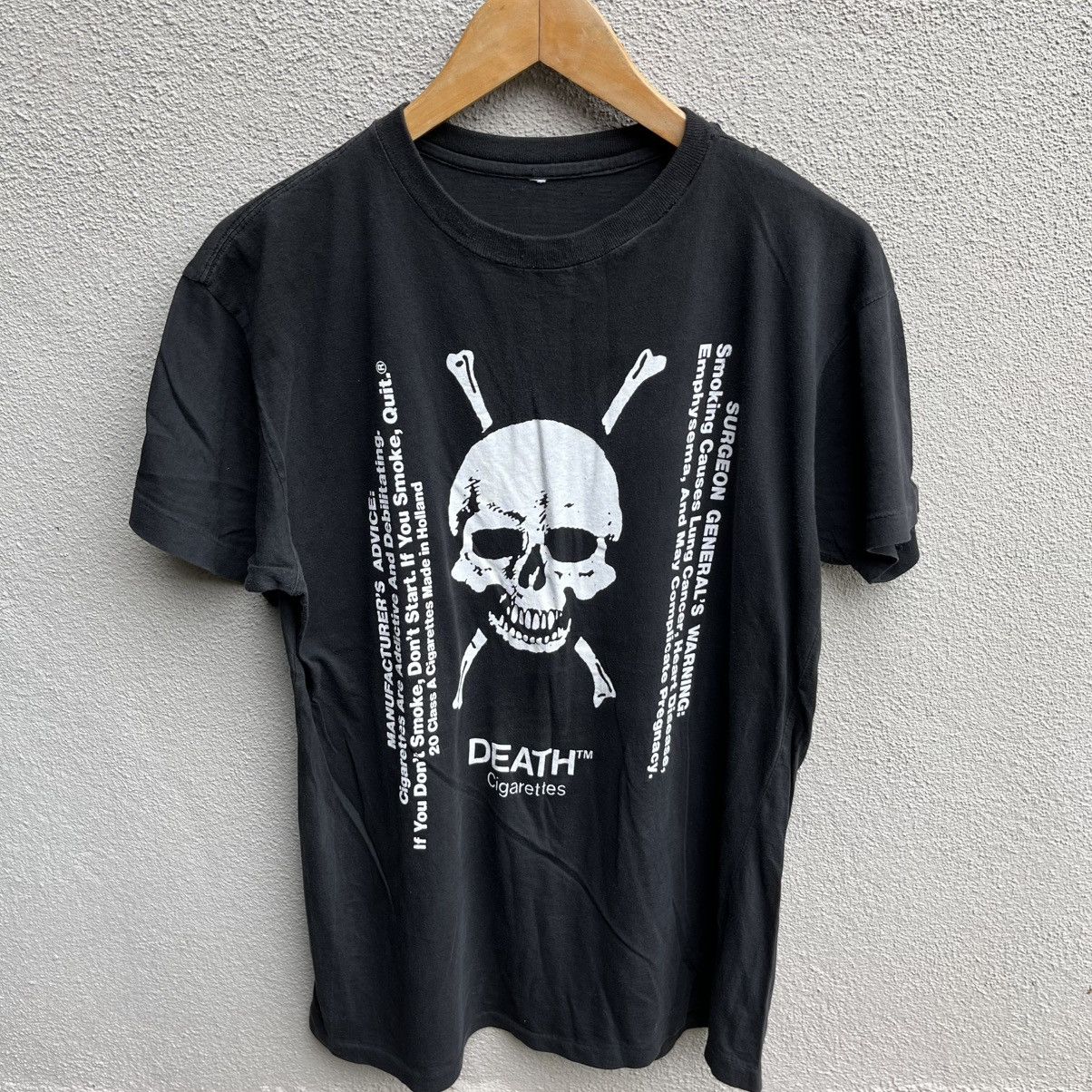 Vintage Vintage 90s DEATH & CIGARETTES promo tee tupac rappers Size US M / EU 48-50 / 2 - 2 Thumbnail