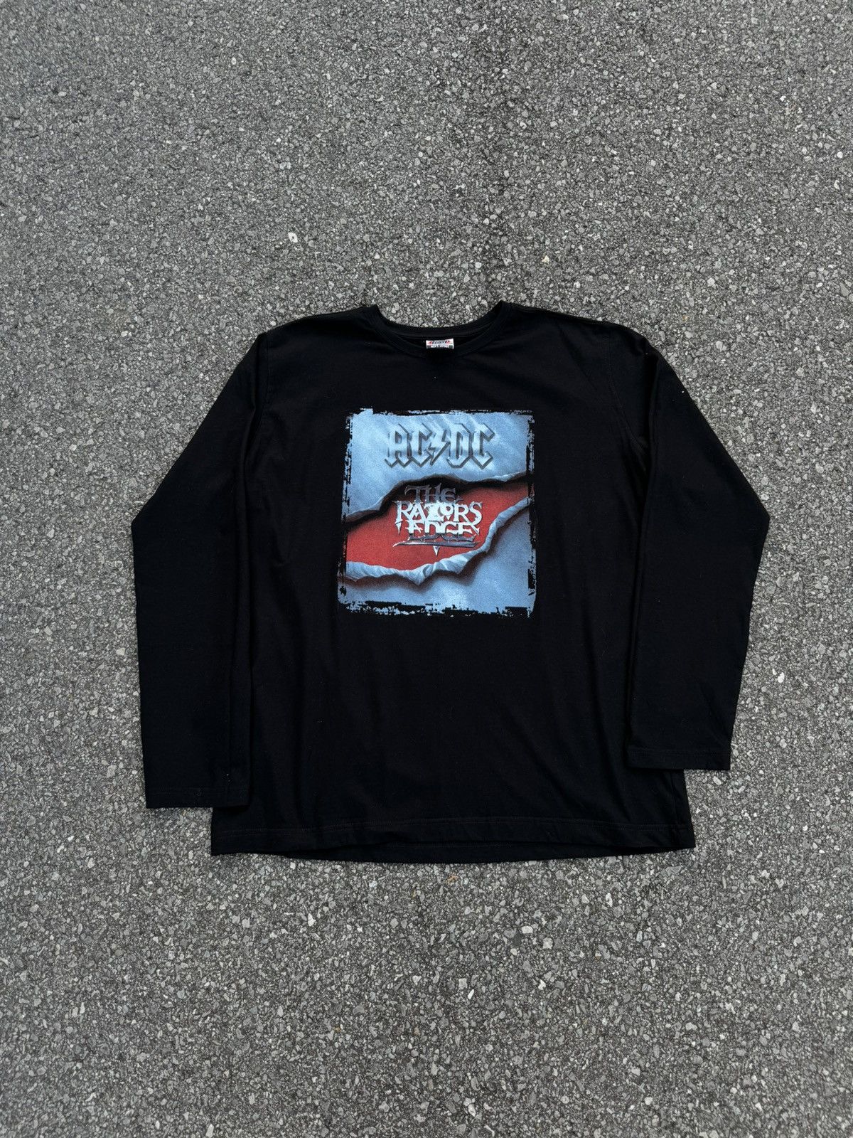 Band Tees × Vintage AC/DC longsleeve 00s vintage crazy black logo rock metal Size US XL / EU 56 / 4 - 1 Thumbnail