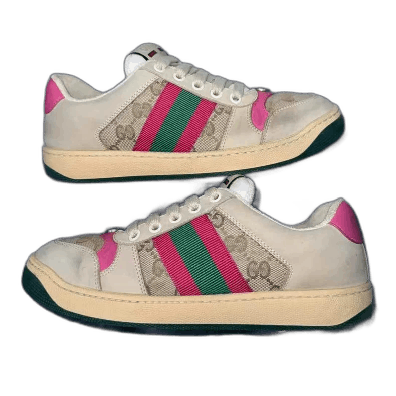 Gucci Gucci Dirty Shoes, Wood Color, Pink Accents-2505 Size US 4.5 / IT 34.5 - 1 Thumbnail