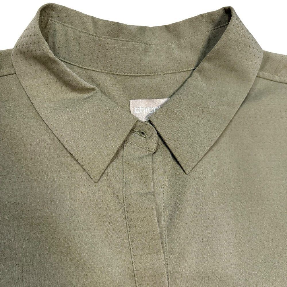 Chicos NWT New $80 Chico's Silky Soft Dobby Half-Placket Shirt Siz Size L / US 10 / IT 46 - 7 Thumbnail
