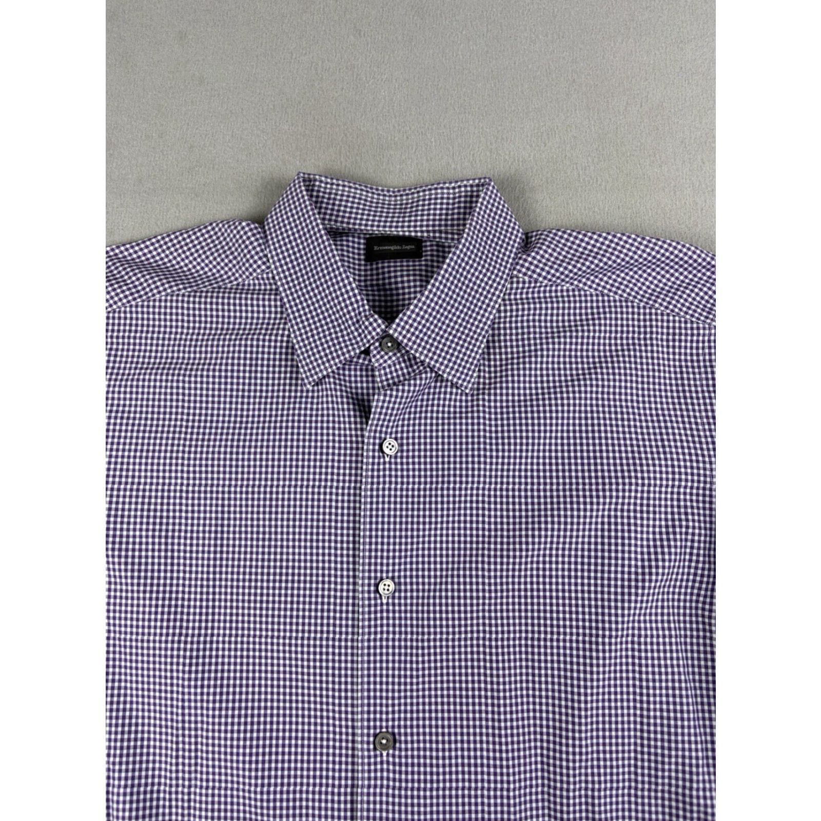 Ermenegildo Zegna Ermenegildo Zegna Shirt Mens XL Blue Check Plaid Long Sleeve Button Down Casual Size US XL / EU 56 / 4 - 2 Thumbnail