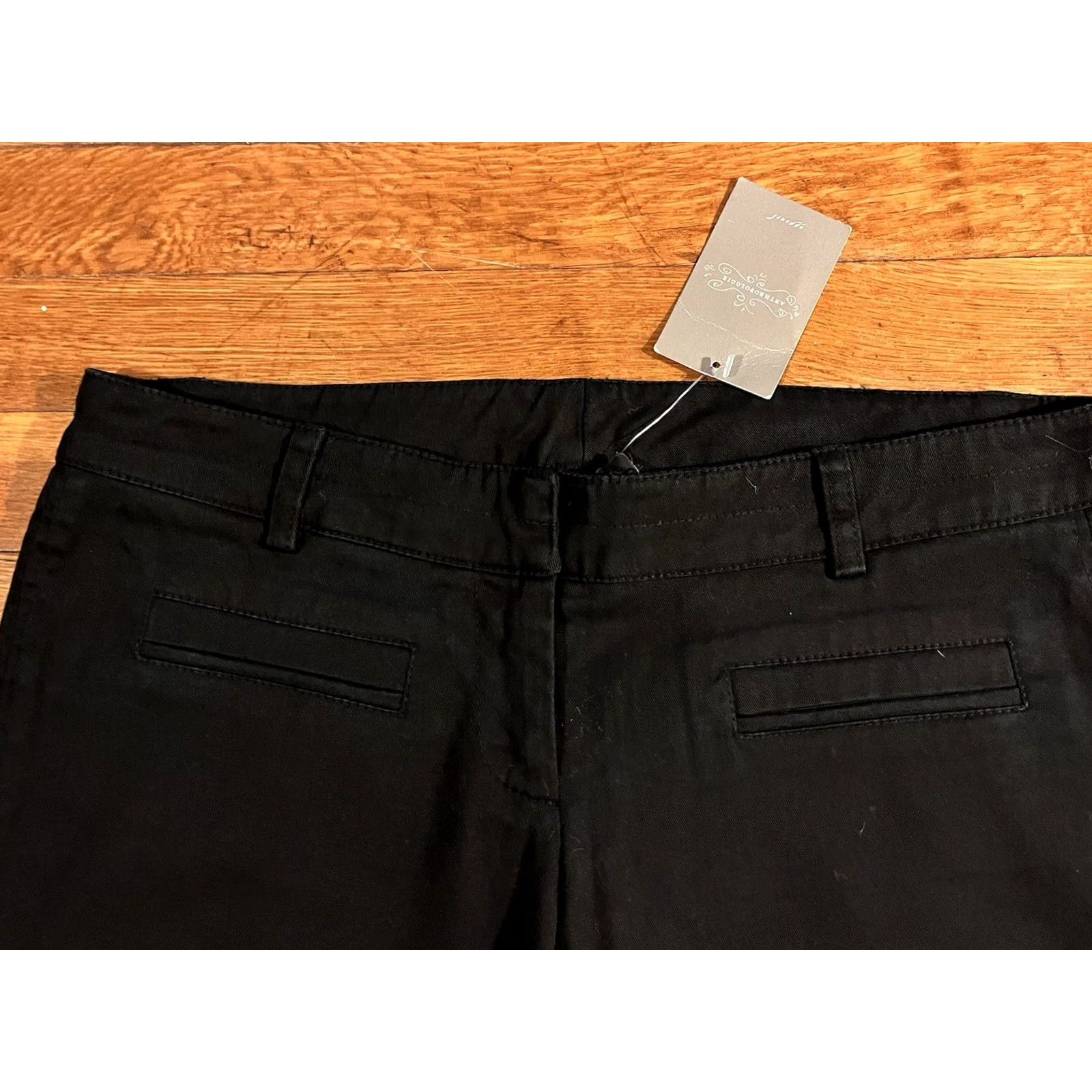 Anthropologie Anthropologie Poleci Gaucho Cropped Pants Women’s 4 Black Wide-Leg Pants Size 27" / US 4 / IT 40 - 4 Thumbnail