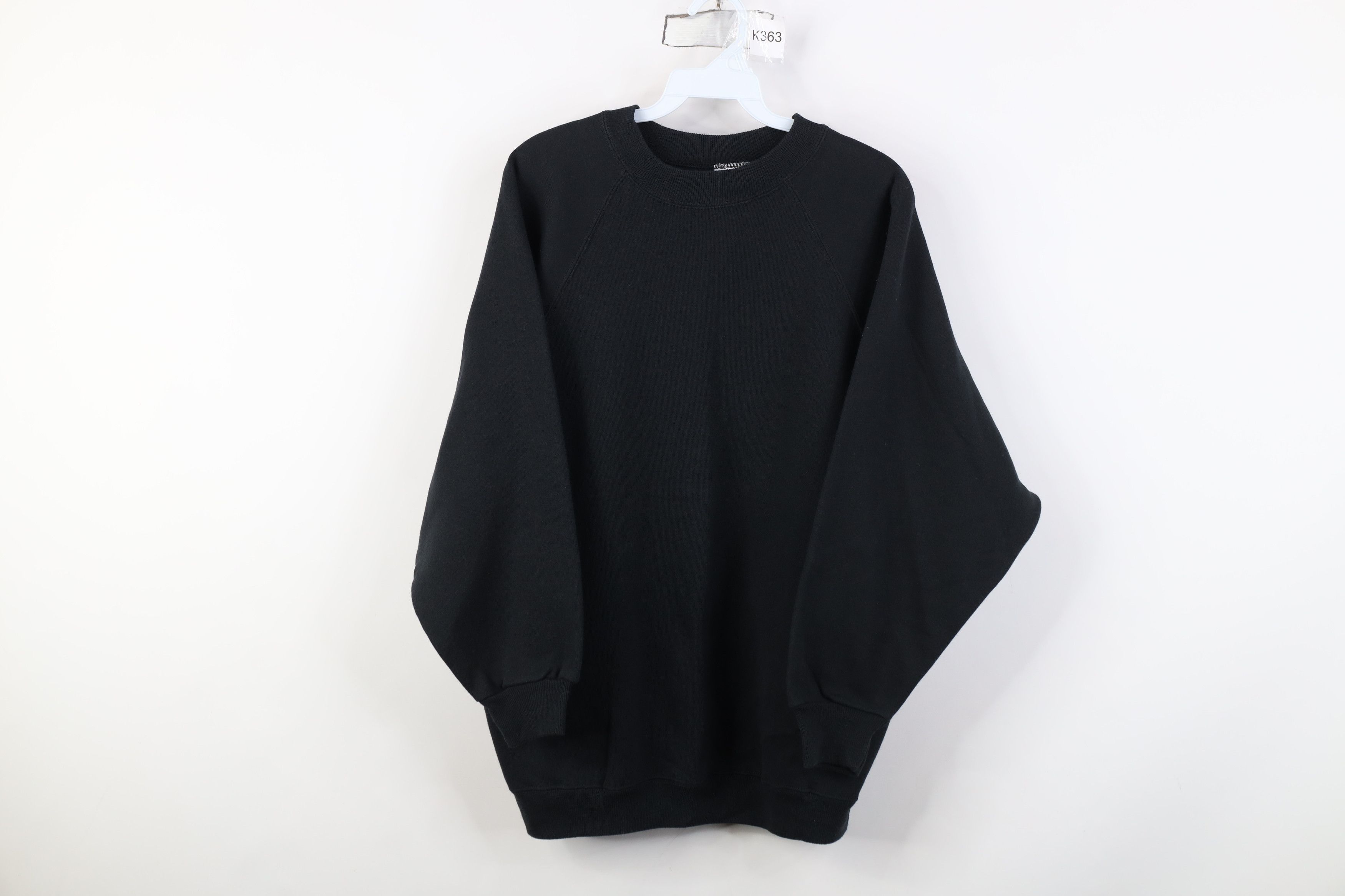 Vintage Vintage 90s Streetwear Raglan Crewneck Sweatshirt Black Size XL / US 12-14 / IT 48-50 - 1 Thumbnail