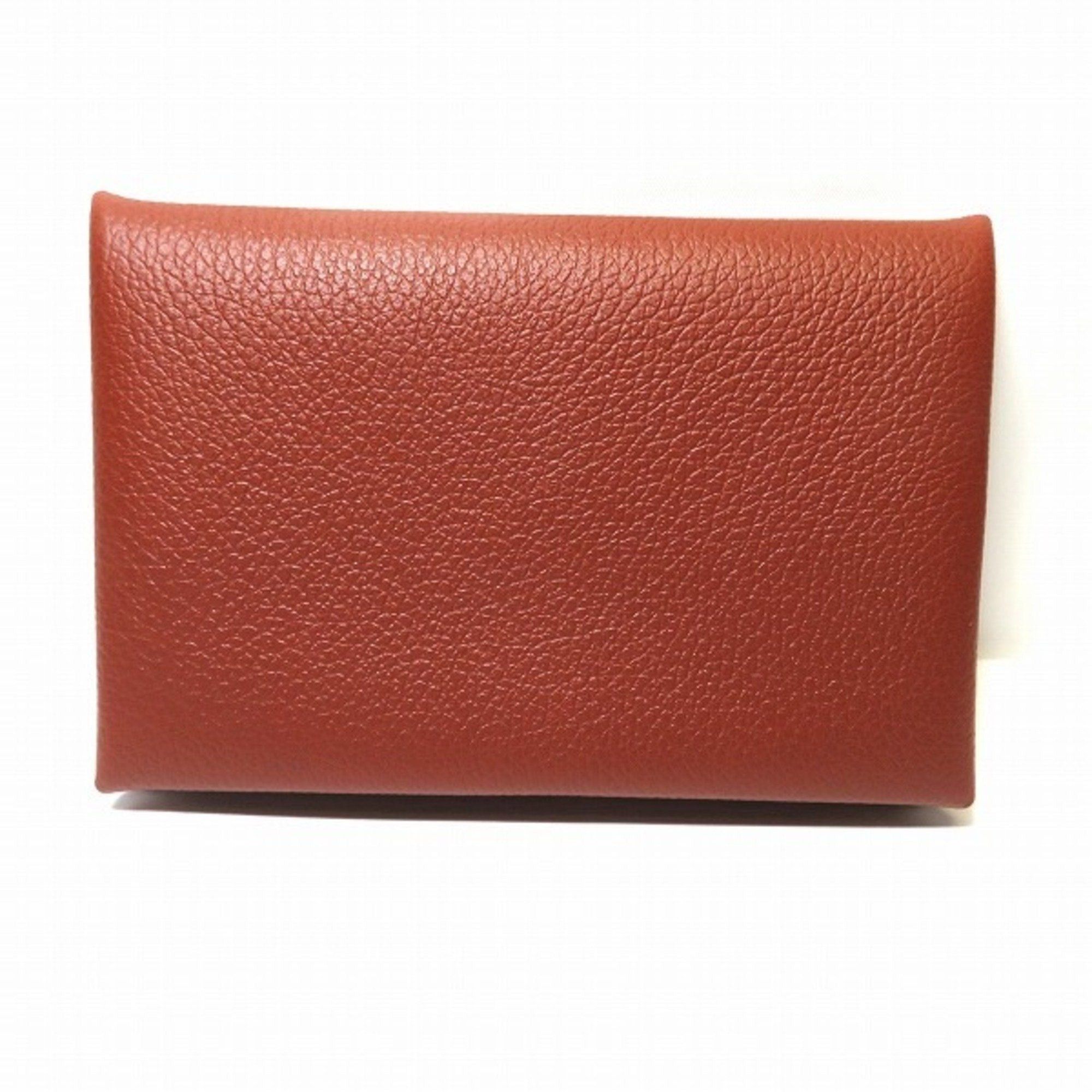 image of Hermes Calvi Brand Accessory Card Case Unisex Product in Black, Women's