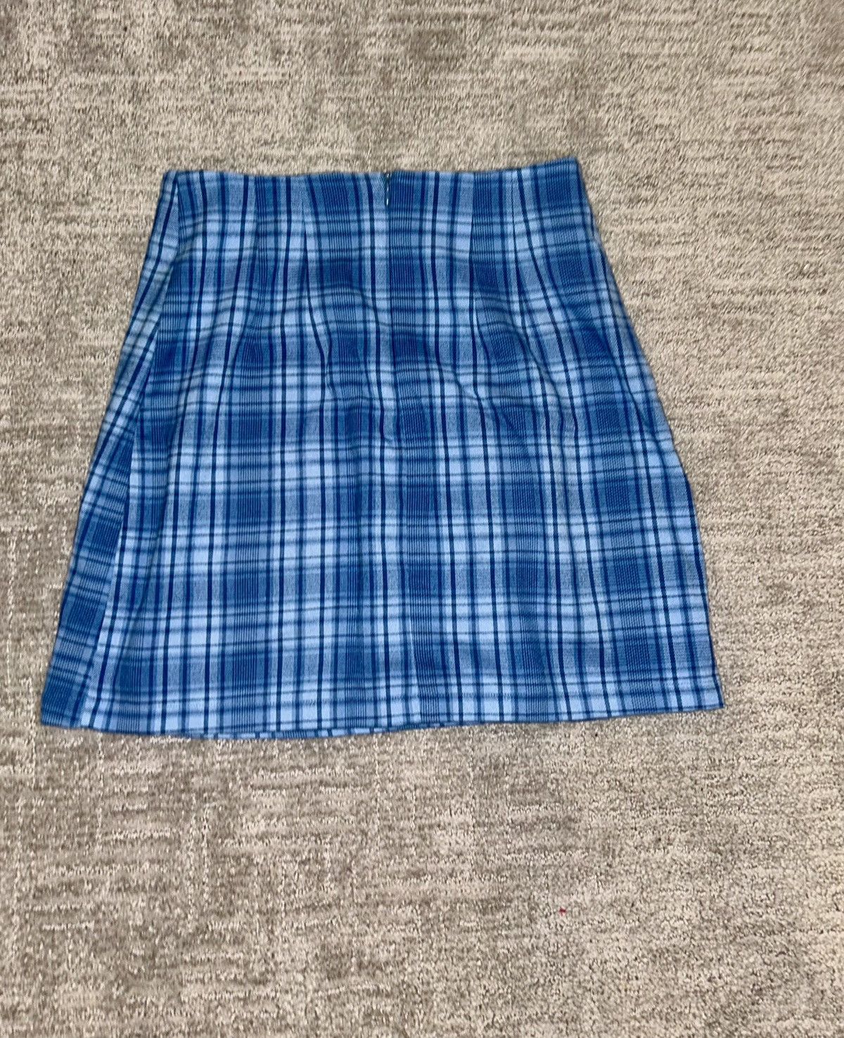Brandy Melville Brandy Melville blue plaid skirt with slits one size |  Grailed