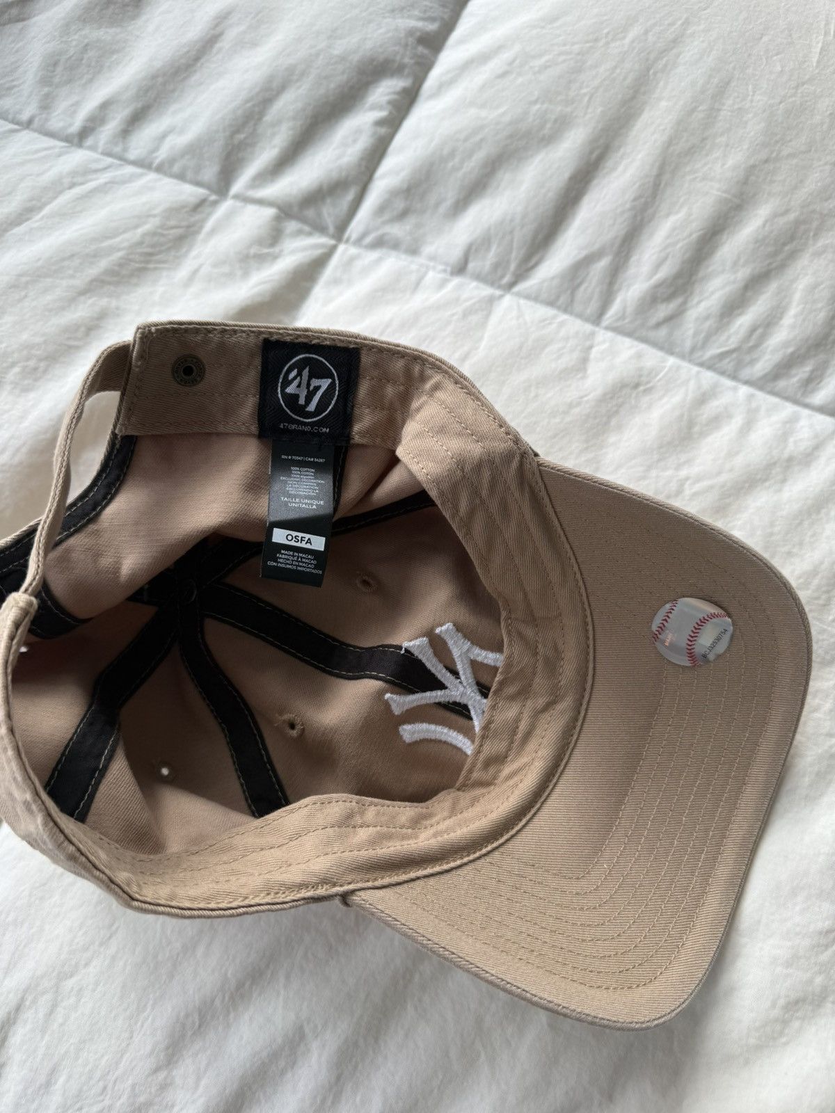 47 Brand Beige NY Yankees Clean Up Cap Size ONE SIZE - 2 Thumbnail