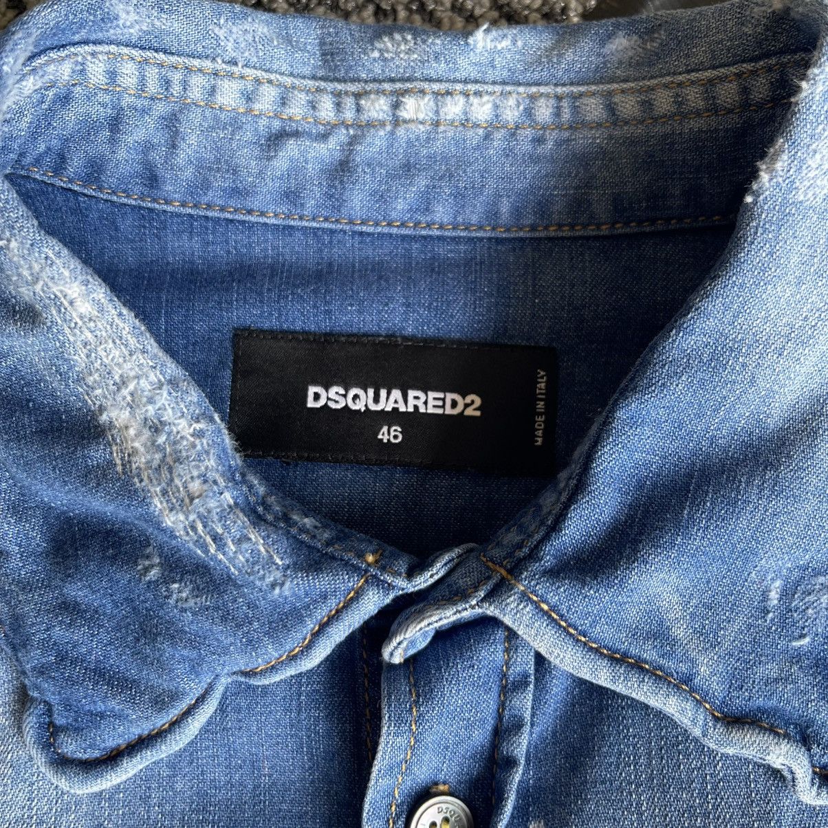 Dsquared2 Dsquared2 Distressed Effect Denim Shirt Size US L / EU 52-54 / 3 - 7 Thumbnail