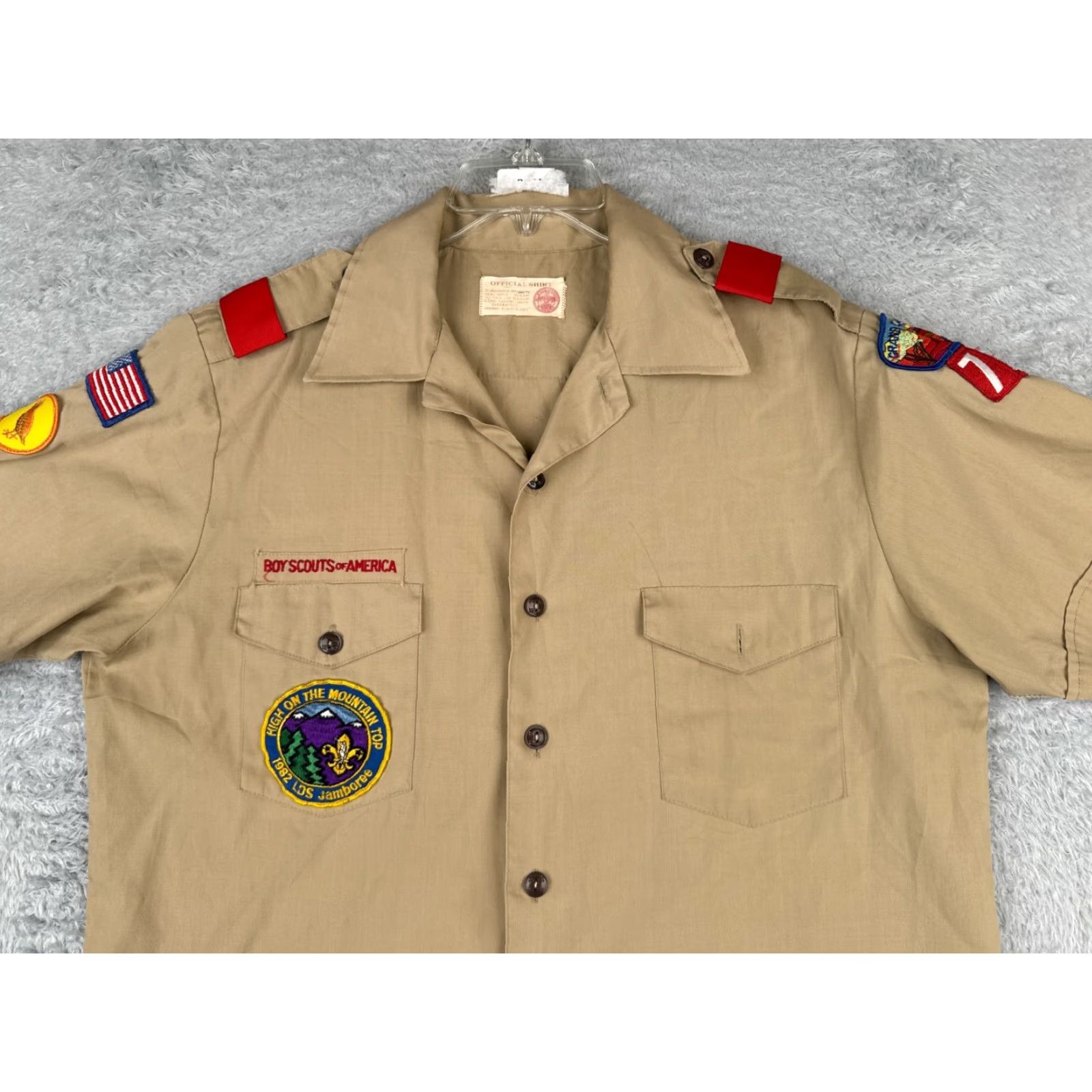 Vintage VINTAGE Boy Scouts of America Shirt Large Beige 1982 LDS Jamboree Mens Size US L / EU 52-54 / 3 - 4 Thumbnail