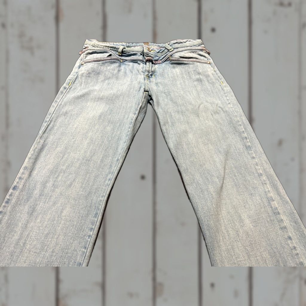 Vintage VINTAGE Girbaud Women's Jeans Flared Low Rise Size 28 Blue Regular Denim Rare Size 28" / US 6 / IT 42 - 1 Thumbnail
