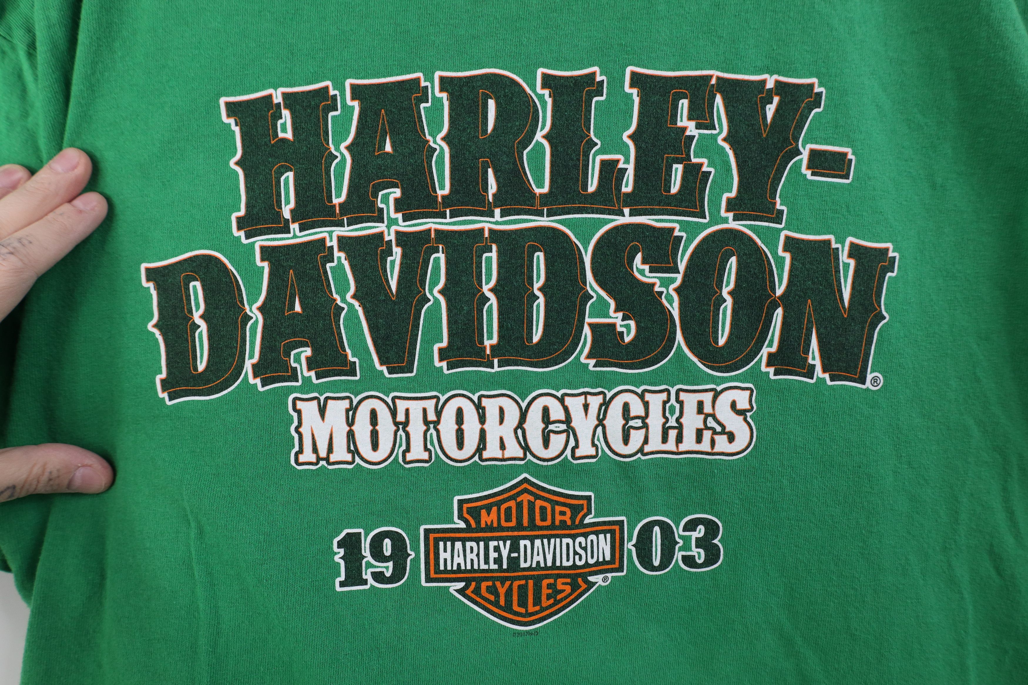 Harley Davidson Vintage Y2K Harley Davidson Big Logo T-Shirt Kelly Green Size US XXL / EU 58 / 5 - 4 Thumbnail