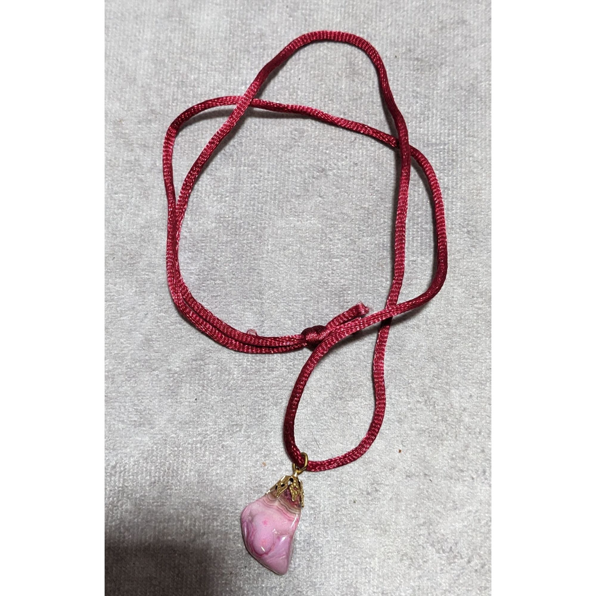Other Dyed Pink Natural Agate Pendant Necklace Size ONE SIZE - 10 Thumbnail