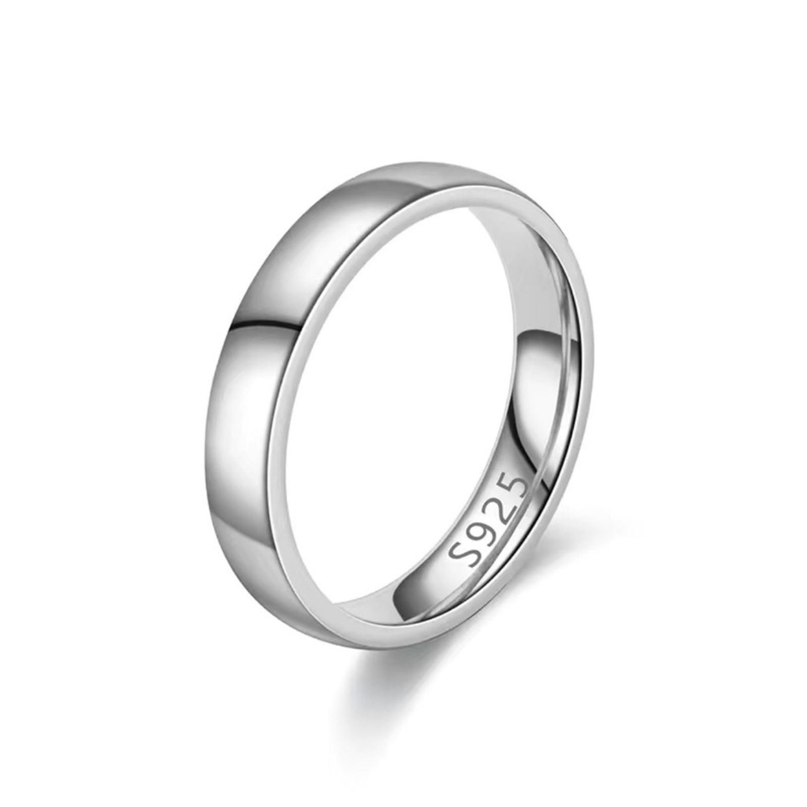 Jewelry Men’s solid 925 sterling silver 4mm classic dome band NWT 9 Size ONE SIZE - 4 Thumbnail
