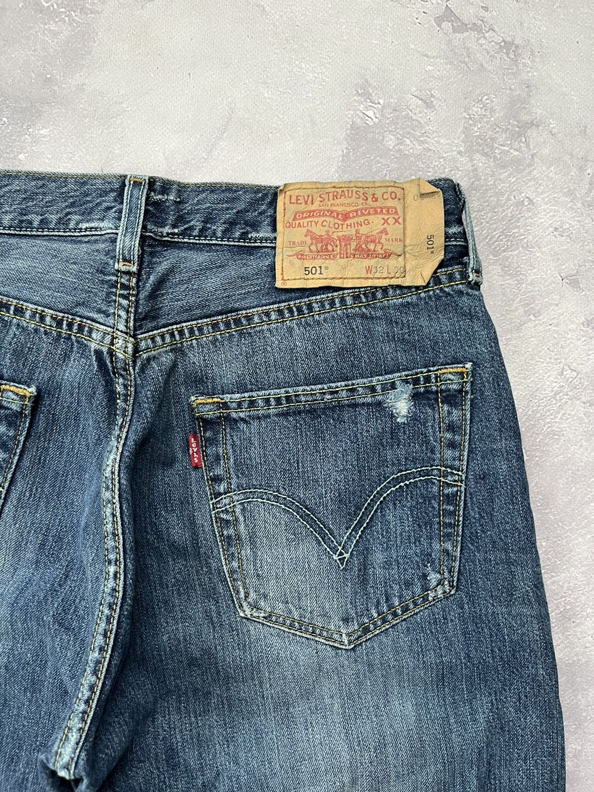 Levi's Vintage Levi’s 501 Distressed Painted Denim Blu Pants 32x32 Size US 32 / EU 48 - 10 Thumbnail