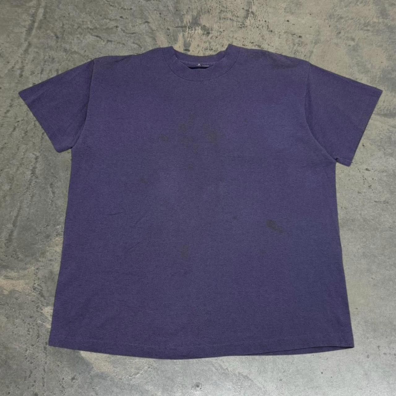 Vintage Vintage 90s Faded Purple Blank T-Shirt Size US L / EU 52-54 / 3 - 1 Thumbnail