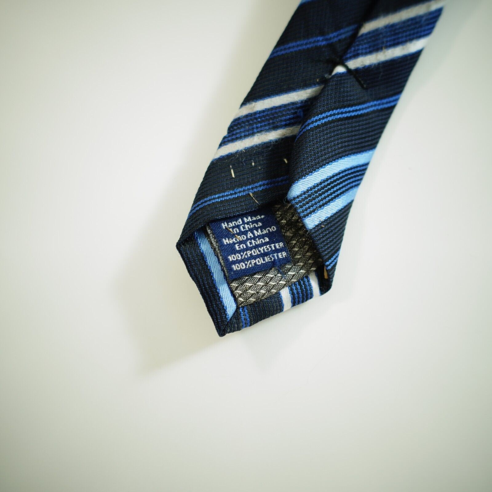 Stafford Stafford Essentials Blue Striped Woven Silk Tie Size ONE SIZE - 4 Thumbnail