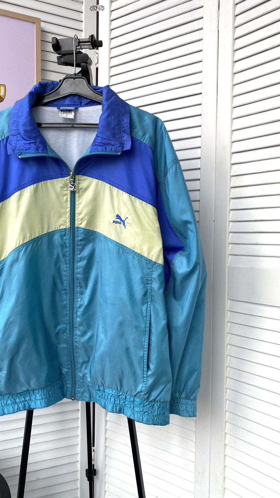 Puma × Vintage Vintage Puma Track Retro Jacket 90s 80s Green Blue Size US L / EU 52-54 / 3 - 3 Thumbnail