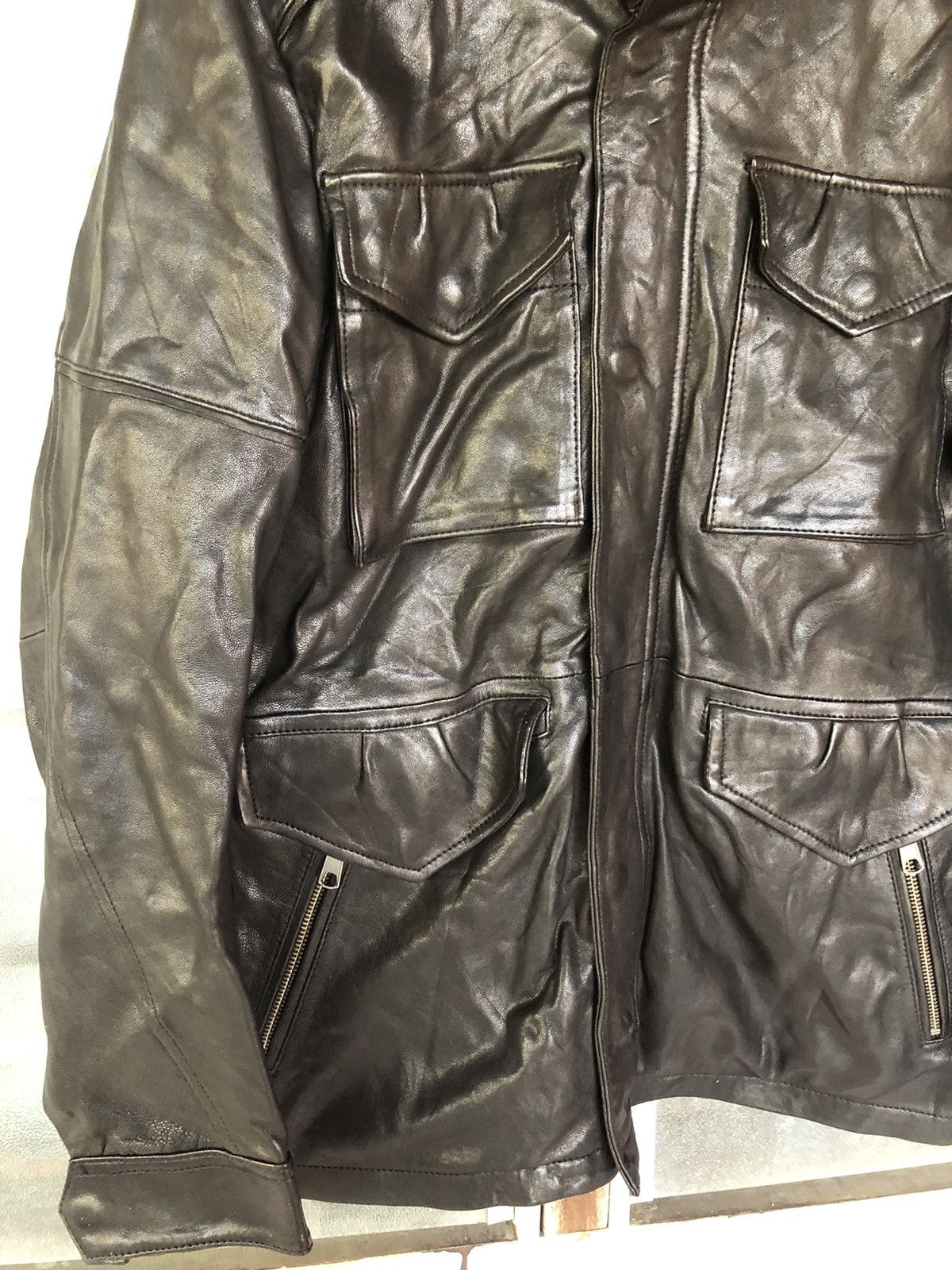 If Six Was Nine × Japanese Brand × Le Grande Bleu (L.G.B.) Rattle Trap Biker Sheepskin Leather Jacket Size US M / EU 48-50 / 2 - 5 Thumbnail