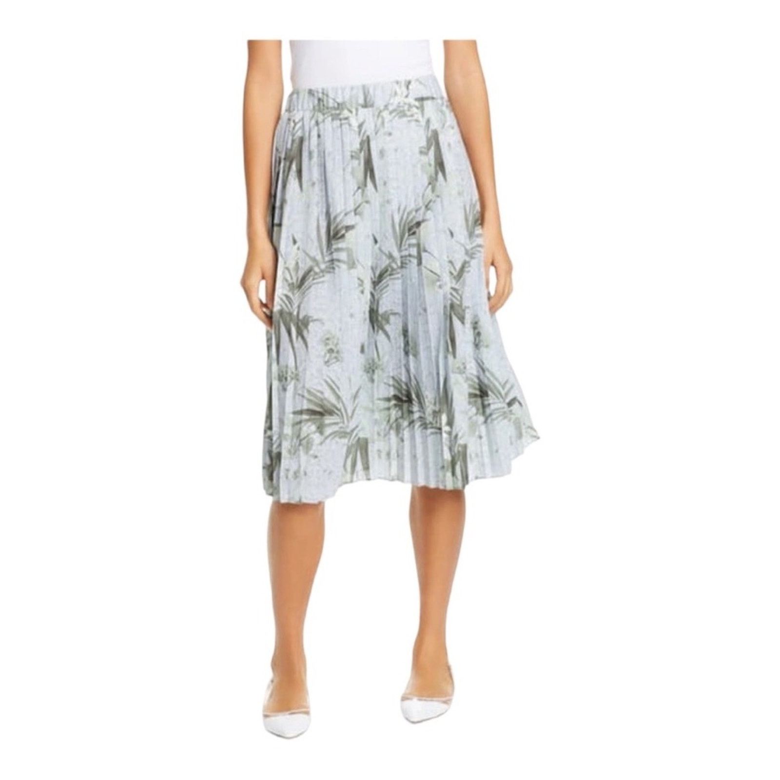 Ted Baker Ted Baker London Esti Highland Jersey Pleated Midi Skirt Size 27" / US 4 / IT 40 - 3 Thumbnail