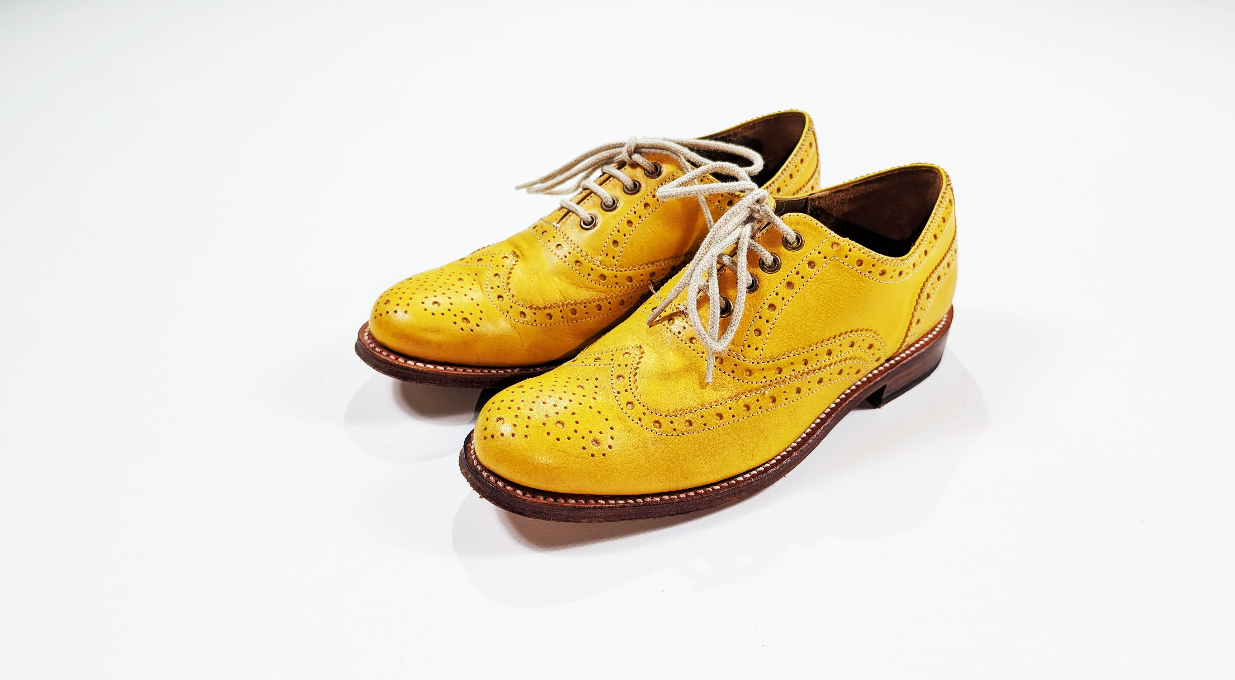 Grenson Grenson England Yellow Leather Lace Up Brogues Size UK5 Size US 7.5 / IT 37.5 - 1 Thumbnail