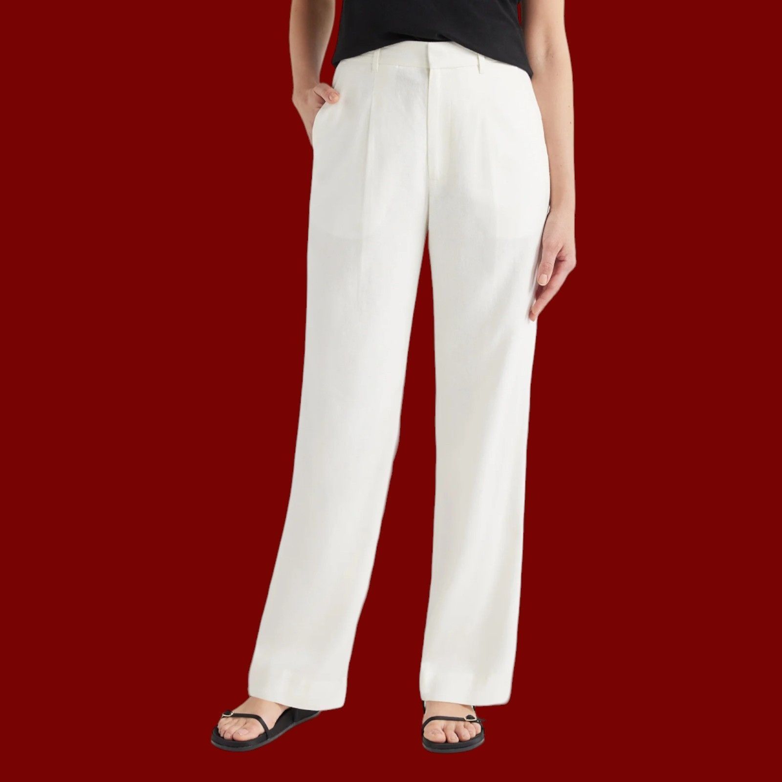 Other Free Assembly - Women's High-Rise Wide-Leg Pleated Pants - W Size 25" / US 0 / IT 36 - 1 Thumbnail