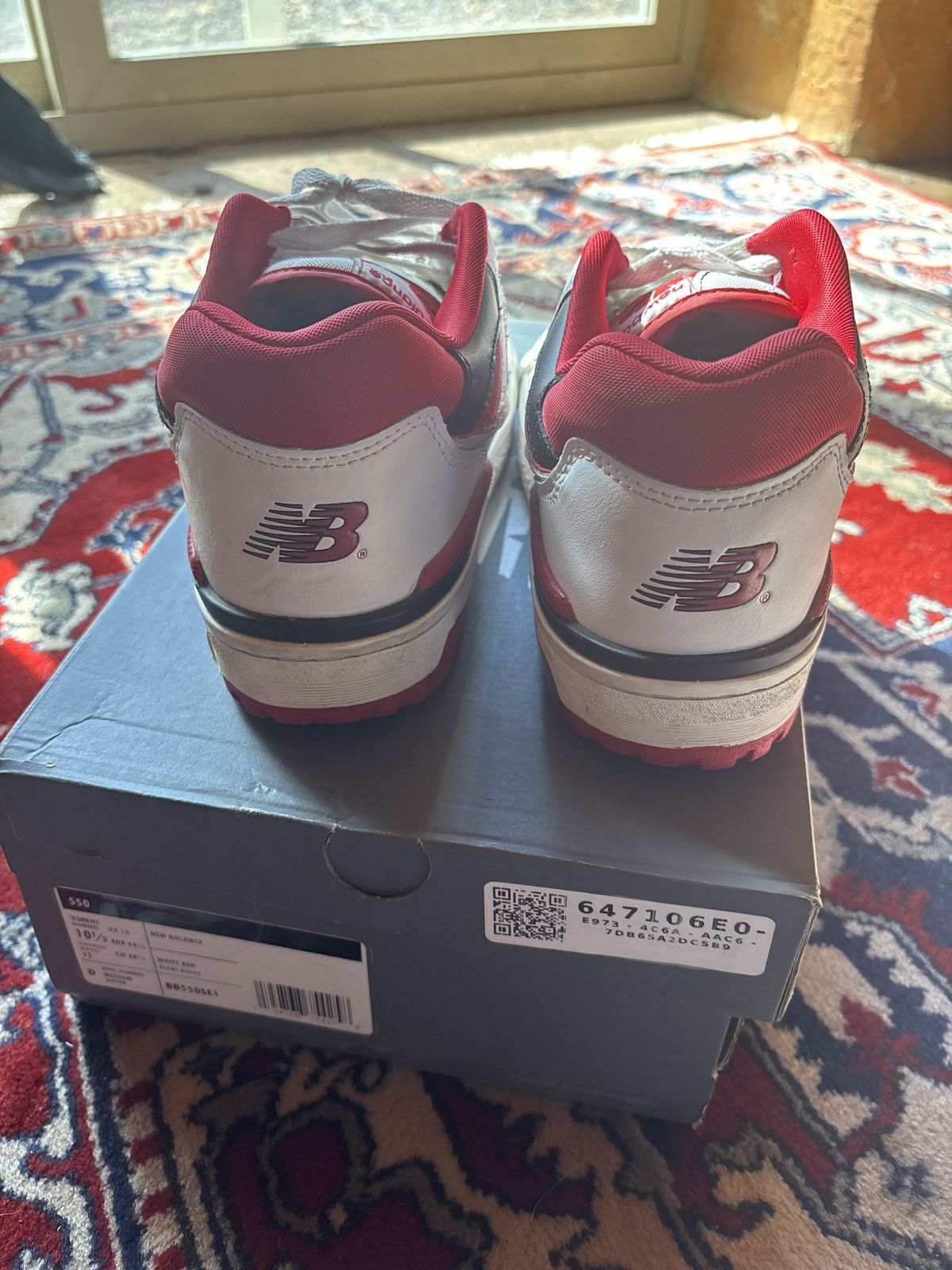 New Balance red/white new balance 550 Size US 10.5 / EU 43-44 - 3 Thumbnail